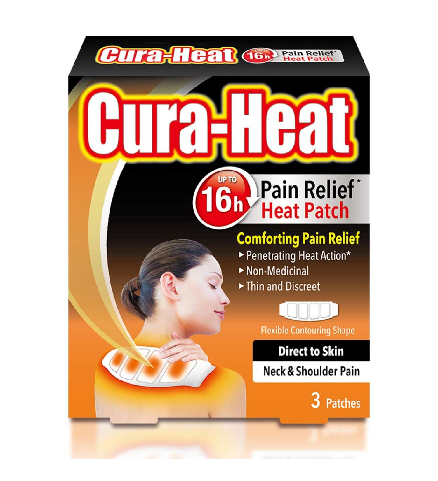 Cura-Heat Neck and Shoulder Pain Direct-to-Skin Pack of 3 - Buy Online on GoSupps.com