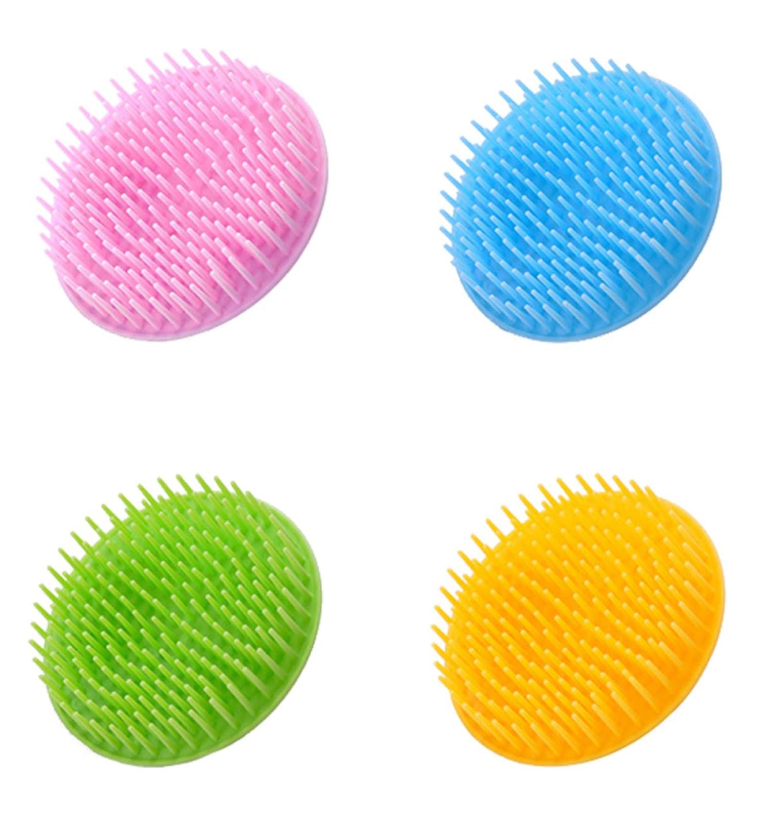 Frcolor 4-Piece Massage Comb Set | Silicone Scrubber & Scalp Massager for Hair Care | International Shipping Available - Buy Online on GoSupps.com