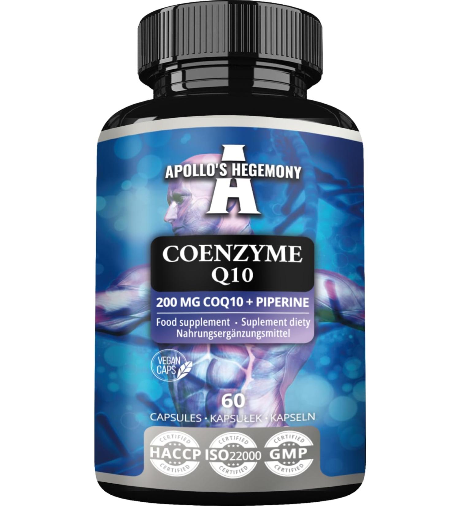 Buy Apollo's Hegemony Coenzyme Q10 200mg - 60 Vegan Capsules | Enhance Energy & Antioxidant Protection - International Shipping Available - Buy Online on GoSupps.com