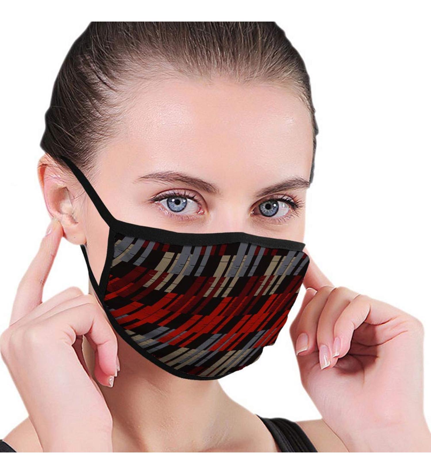 Breathable premium facial protection cover seamless abstract geometric pattern mosaic texture women men anti wind dust protection protective cover for skiing camping travel safety daily brown