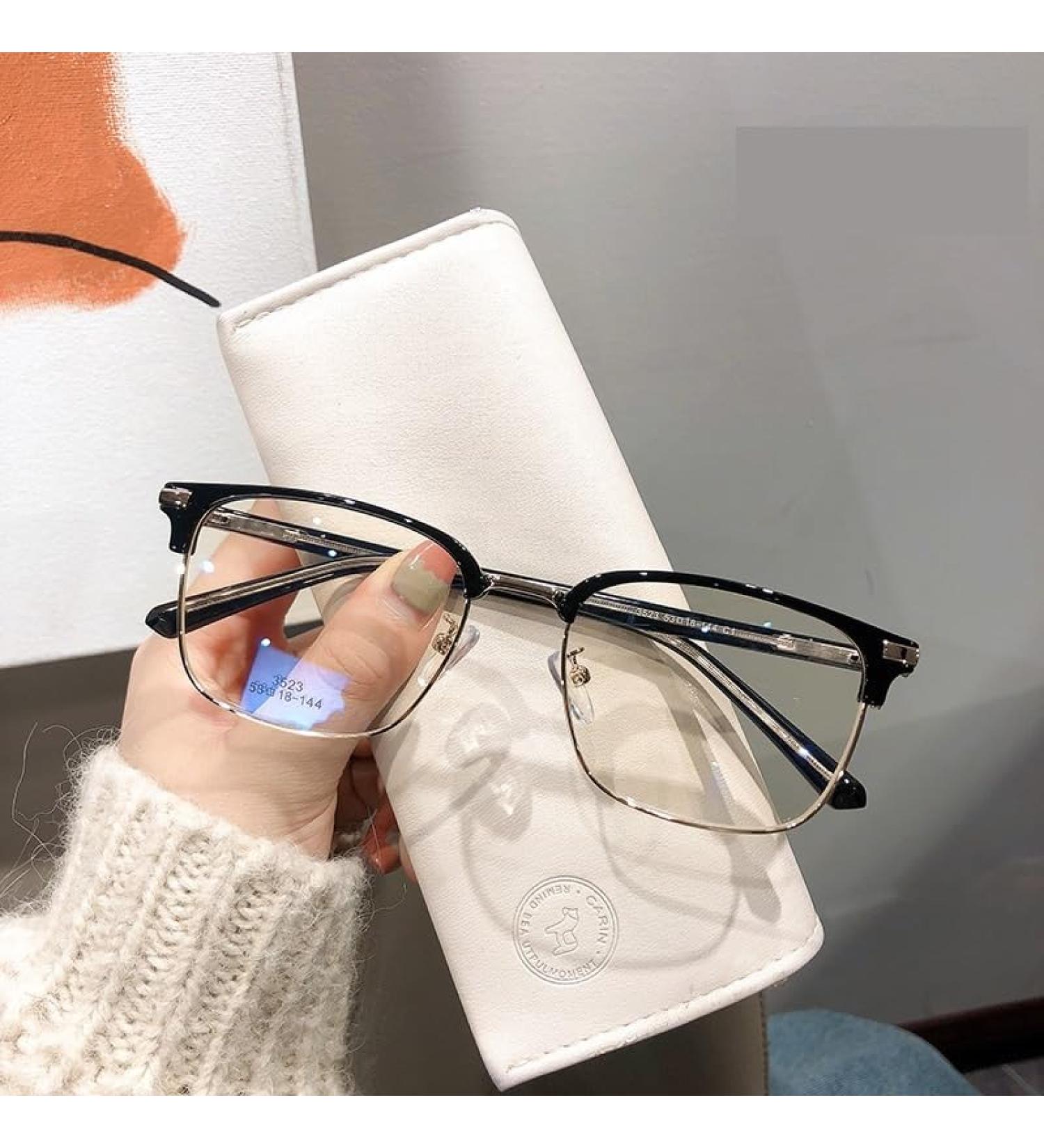Fuqinqingoz Designer Anti-Blue Light Reading Glasses for Men & Women - Flat Mirror +350 Black - Buy Online on GoSupps.com