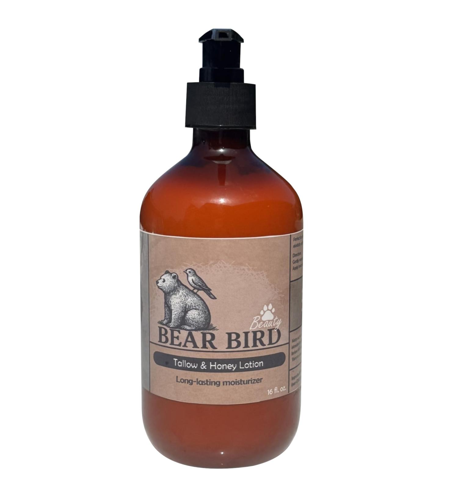 Bear Bird 100% Grass-Fed Tallow & Raw Honey Lotion with Olive Oil (UNSCENTED) - Buy Online on GoSupps.com