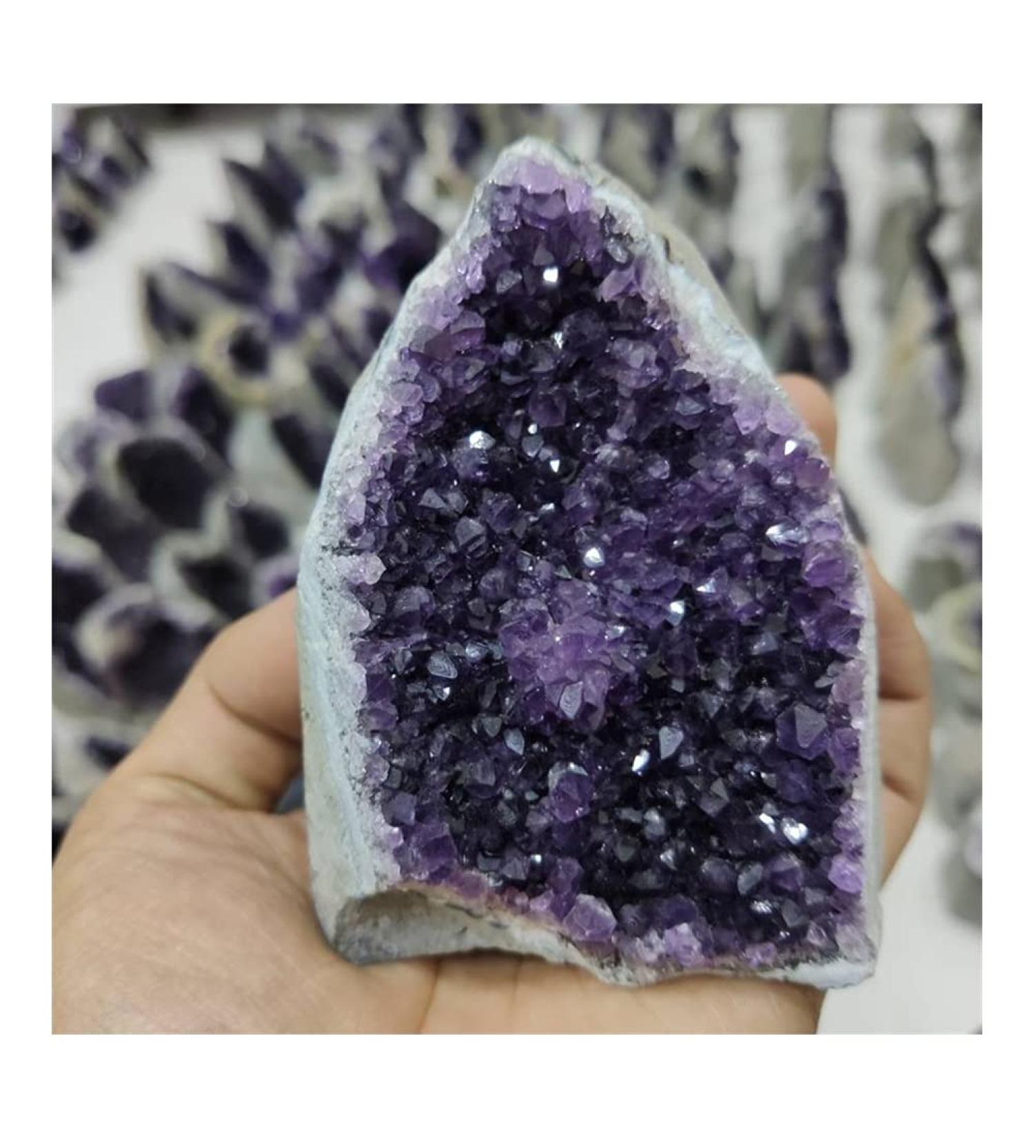 for Dark Purple Amethyst Crystal Cluster Geode Free Standing Specimen Decor Natural Luster (Size : 800-1000g) - Buy Online on GoSupps.com