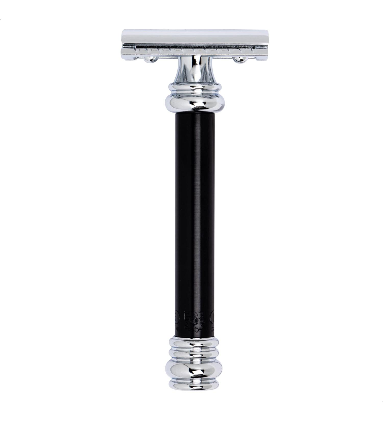 Mercury Razor Hobel Barber Pole Gloss Chrome 38B - Two-Part Closed Comb Razor for Wet Shaving | Brass Handle | Made in Germany - Buy Online on GoSupps.com