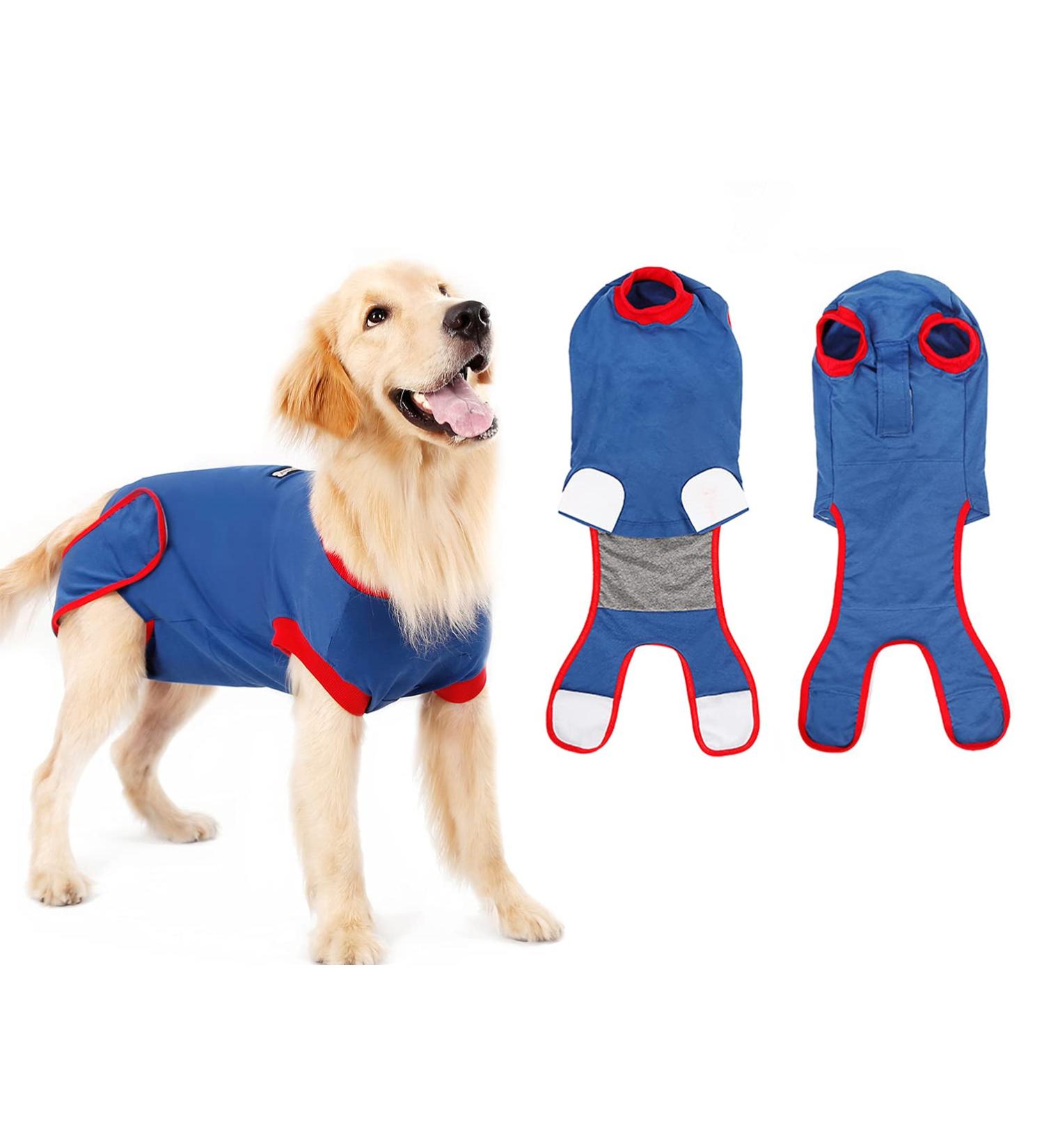 Emwel Dog Recovery Suit Recovery Shirt Abdominal Wound Protector for Large Dogs Puppy Medical Surgical Clothes blue L - Buy Online on GoSupps.com