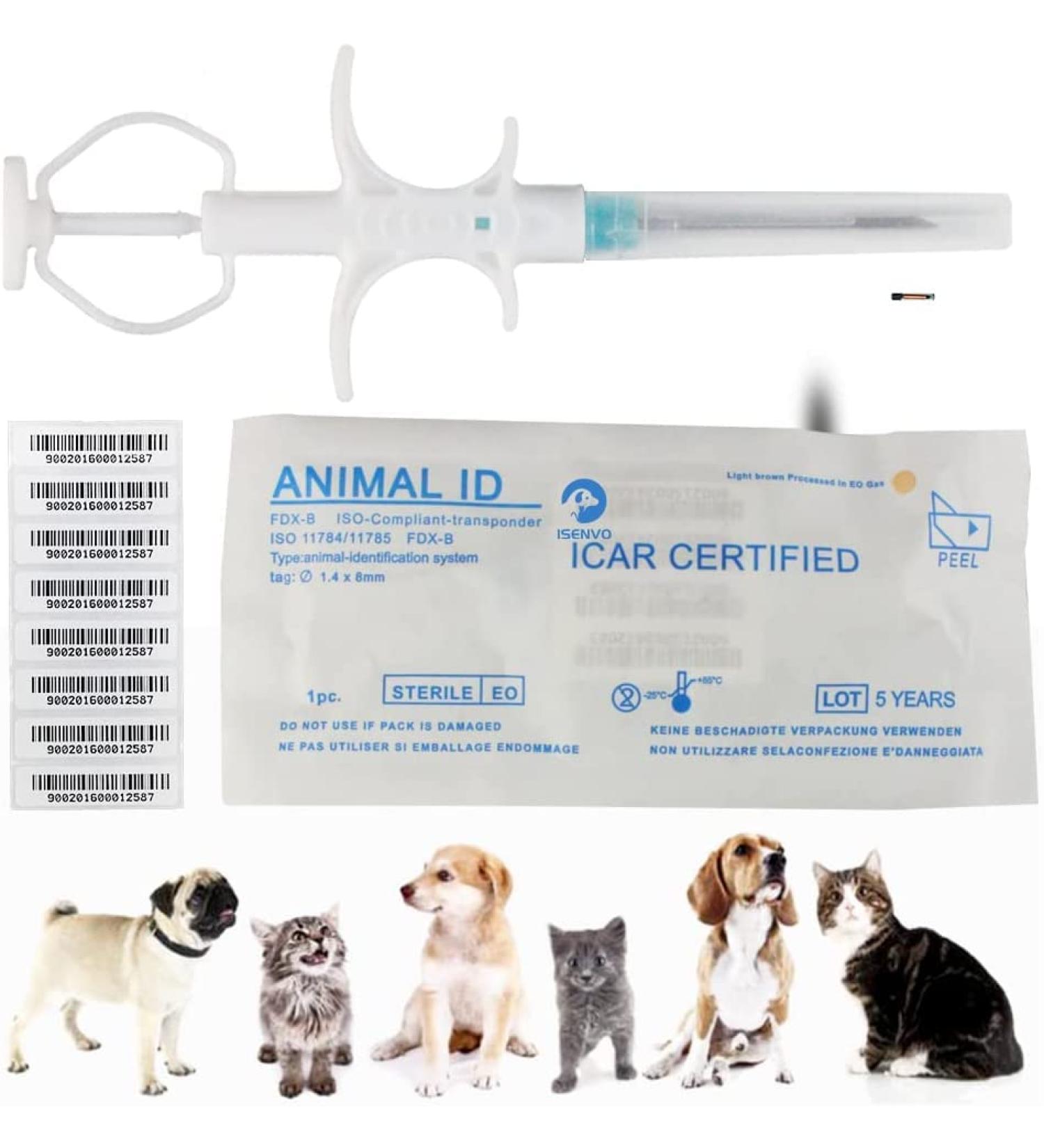 20 Pack Yanzeo Pet ID Microchips 134.2 kHz RFID Tags for Dogs Cats Pigs - ISO11784/FDX-B 15 Bit - International Shipping - Buy Online on GoSupps.com