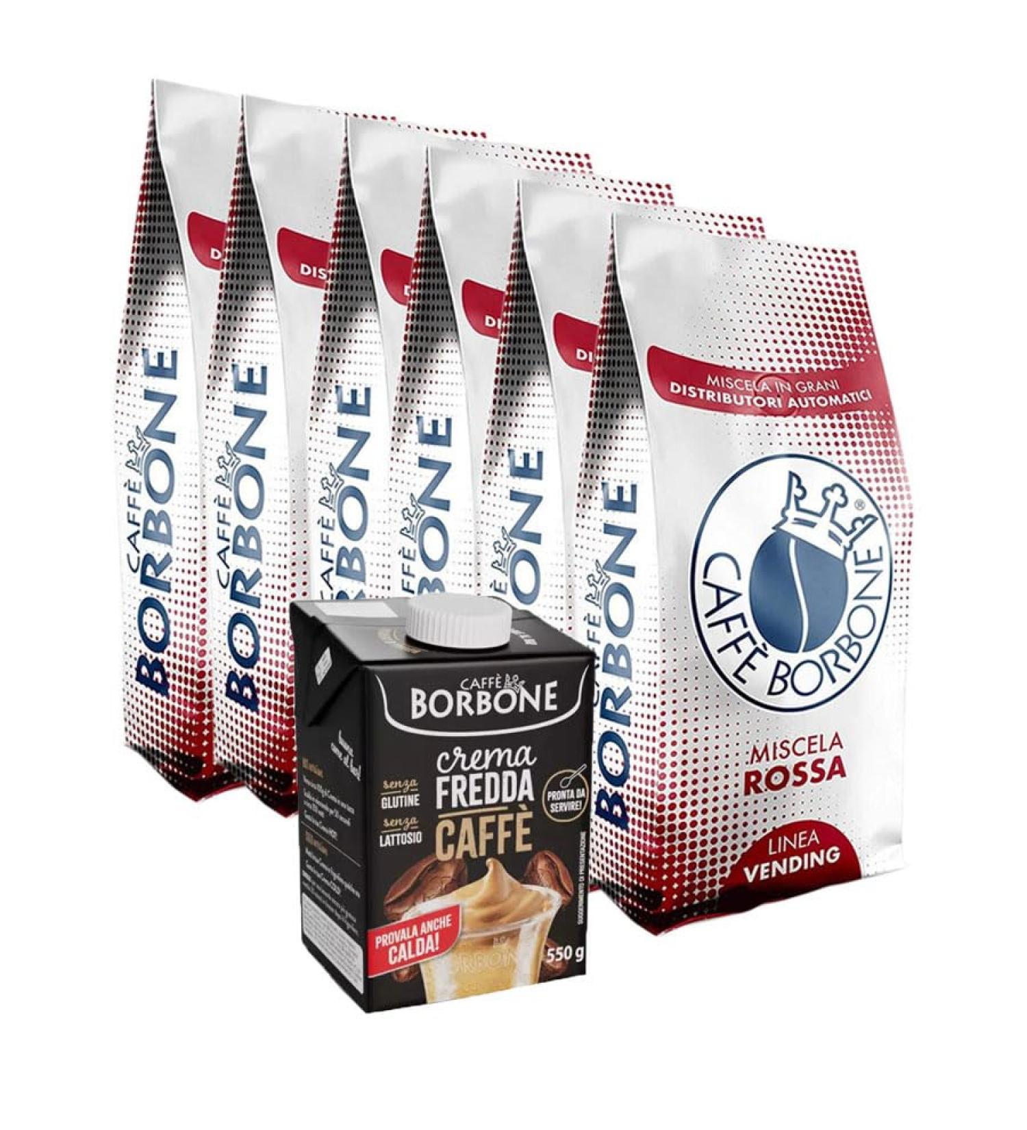Caffè Borbone red bean mix 1 kg x 6 and cold coffee cream 550 gr