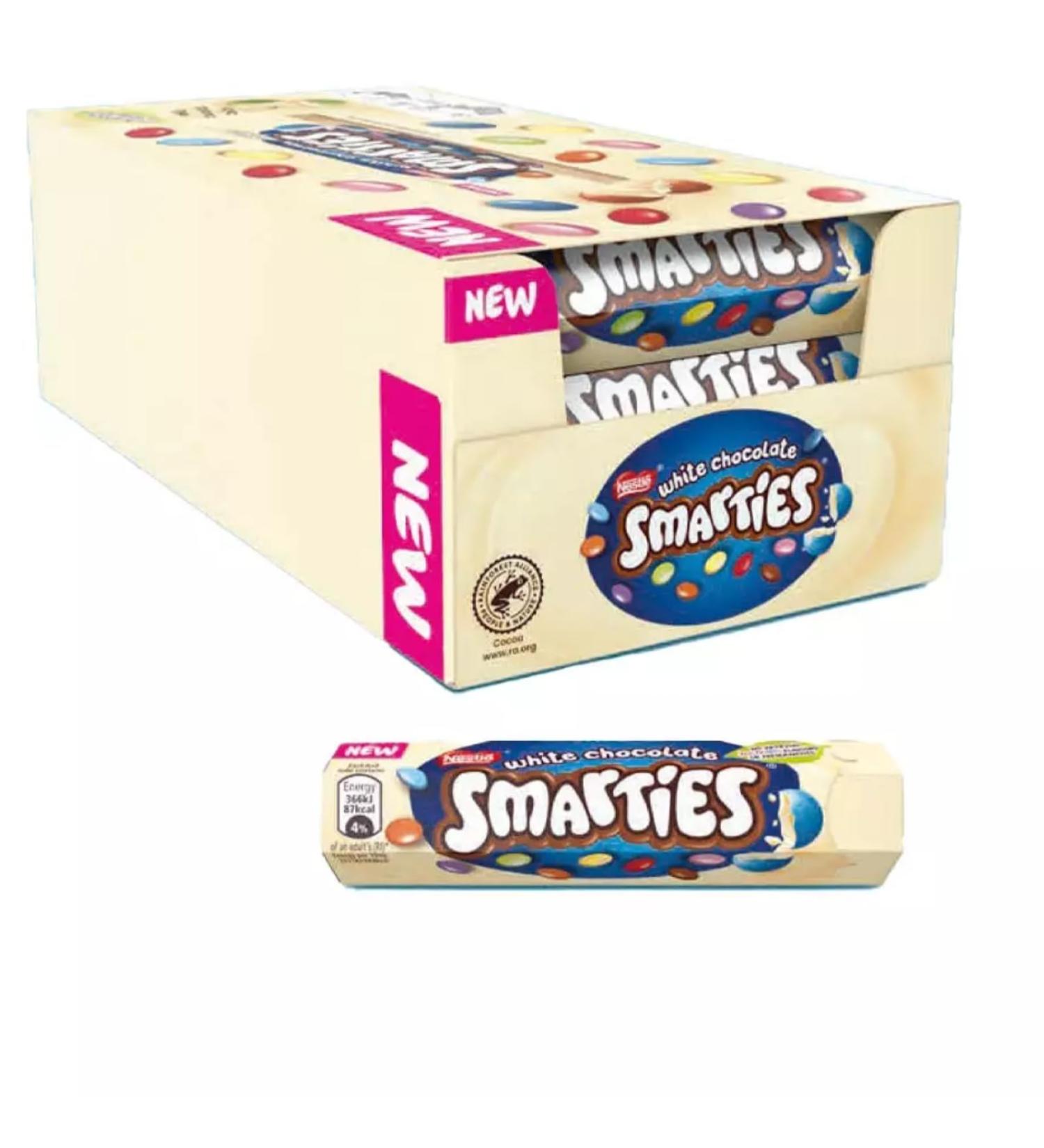 Confetti Chocolats Smarties White Chocolat Blanc Tube 34 g
