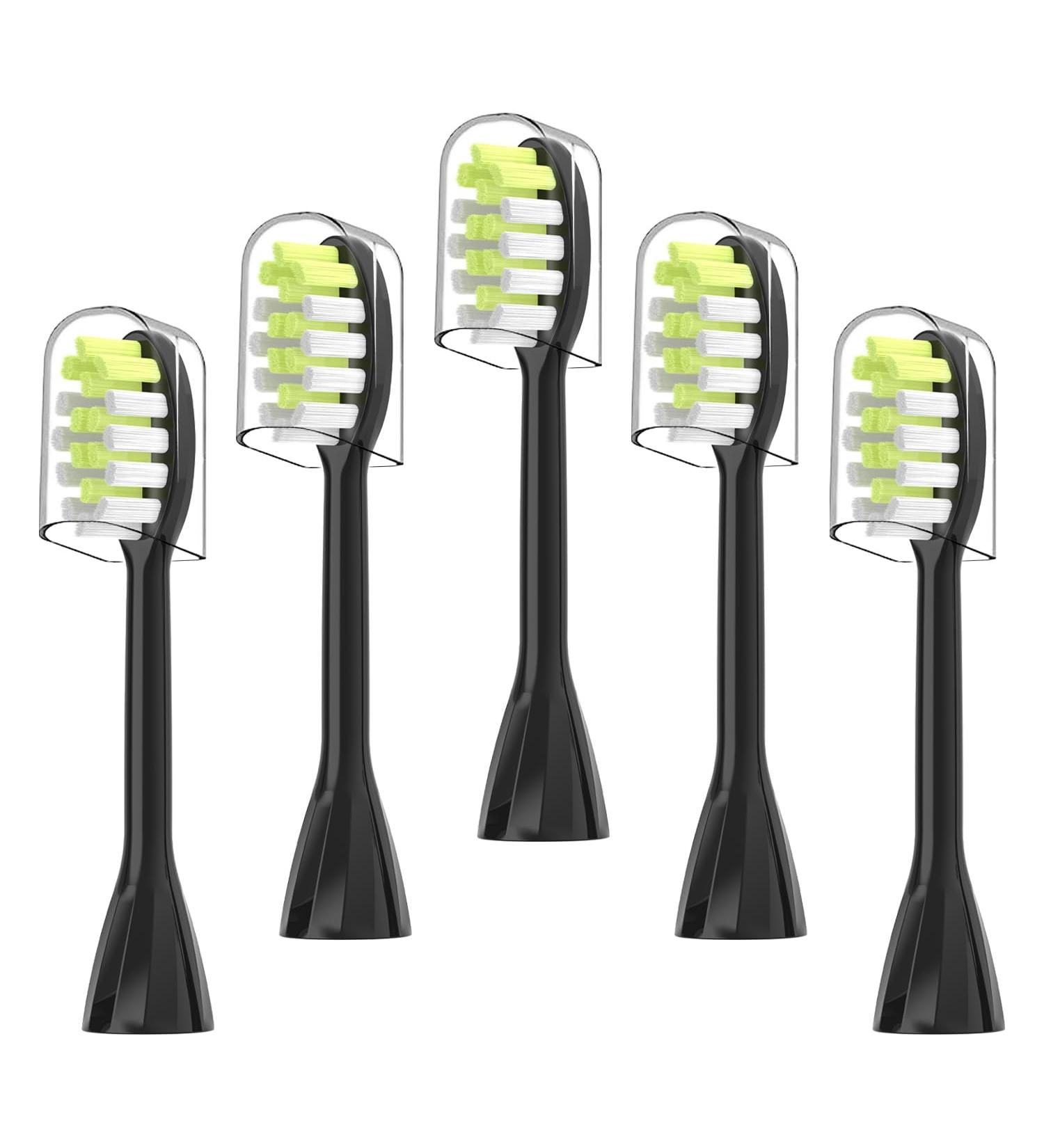 SAREAL Replacement Toothbrush Heads Compatible with Philips One Series Sonicare 5 Pack Rechargeable Brush Heads for HY1200/05 & BH1022/05 (Black - Buy Online on GoSupps.com