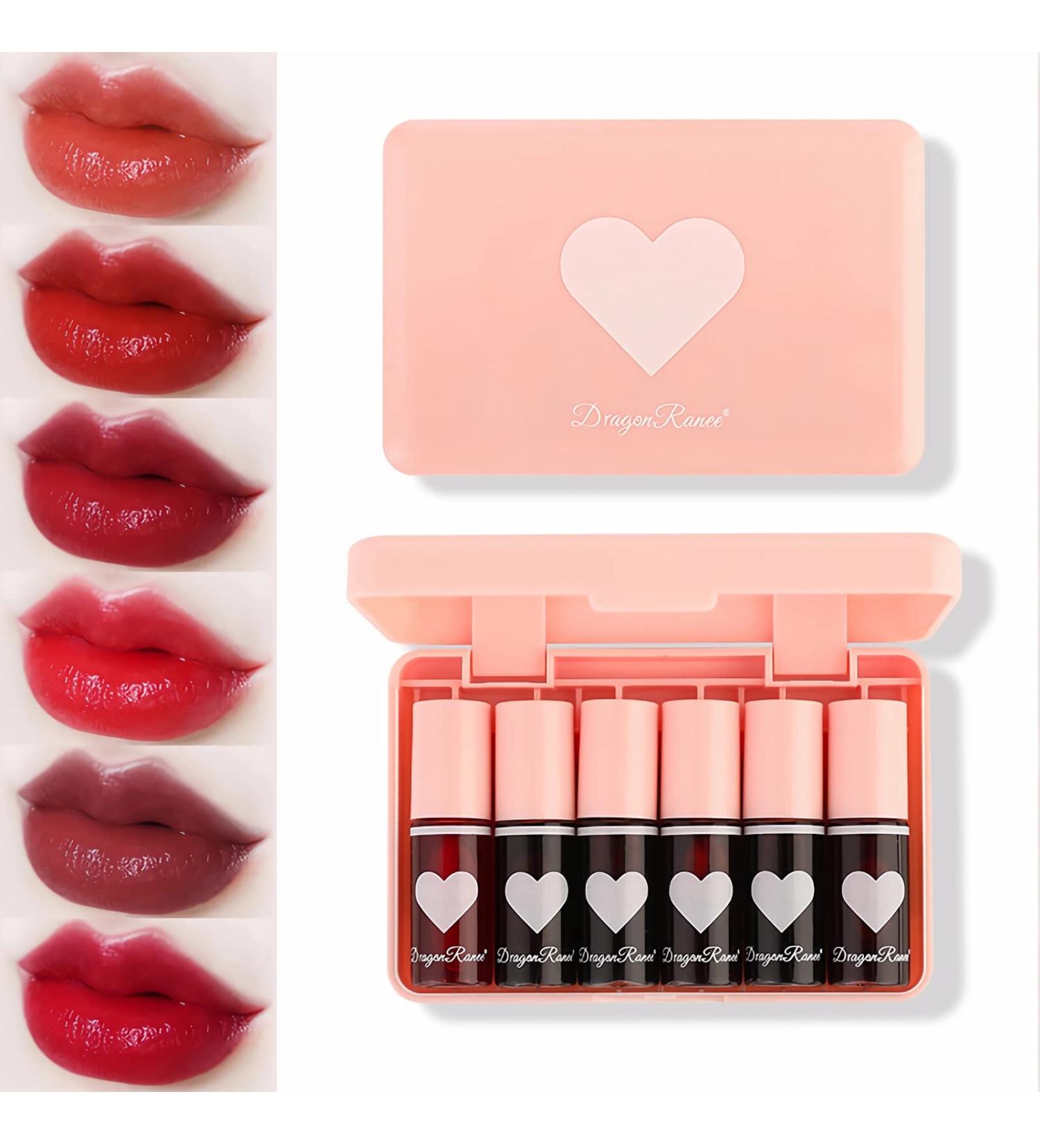 6 Colors Matte Velvet Lip Tint Set - Long-Lasting & Waterproof Korean Lip & Cheek Stain Collection - Buy Online on GoSupps.com
