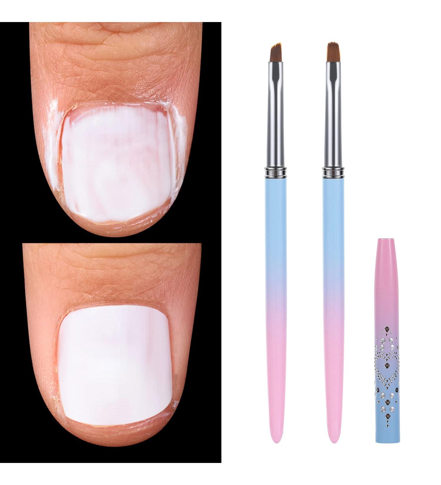 Gootrades Nail Art Clean Up Brushes - 2 Pcs Round&Angled Nail Brushes for Polish Mistakes - Acetone Resistant, Finger Cleaning Brushes - Buy Online on GoSupps.com