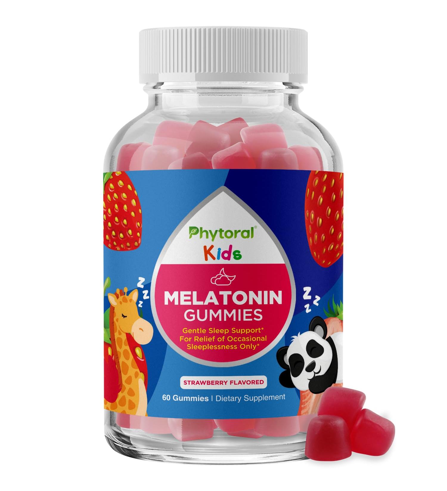 Phytoral Kids Melatonin 1mg Gummy Vitamins - Pure Melatonin Gummies for Kids and Mood Support - Children s Vitamins Gummy for Deep Sleep Supplement Gummies 1mg - 60 Count - Buy Online on GoSupps.com