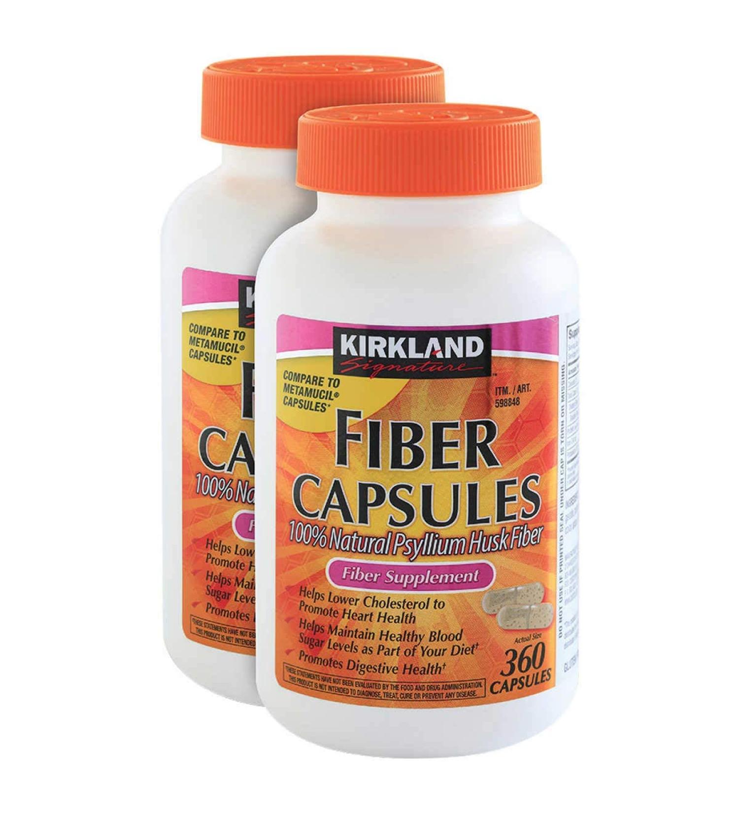 Kirkland Signature Psyllium Fiber, 720 Capsules Unflavored 360 Count (Pack of 2)