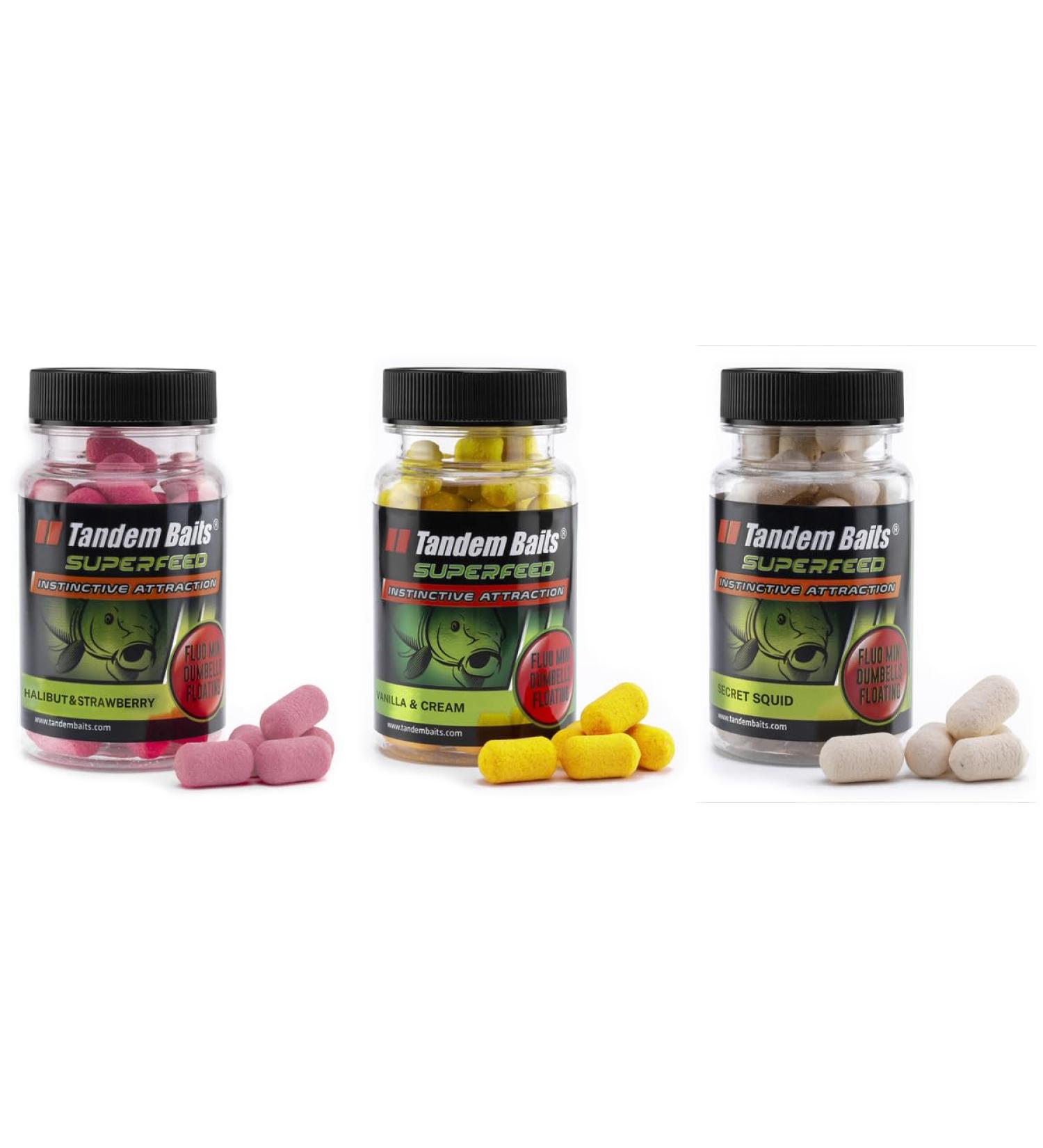 Tandem Baits Superfeed Fluo Mini Dumbells 3-Er Set | Floating Carp Pop Ups for Effortless Fishing | 30g Flavor Mix | Professional Anglers & Hobbyists - Buy Online on GoSupps.com