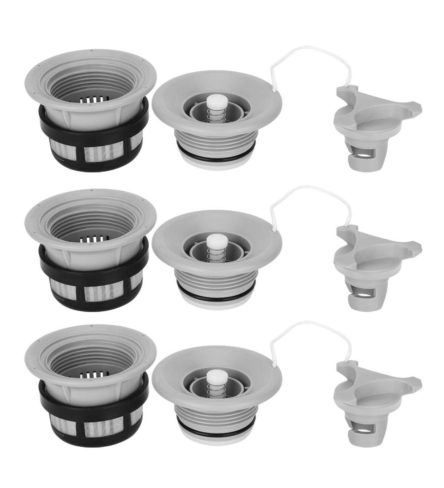 3Pcs Boat Air Valve Replacement Kit with Filter Mesh - Gray PVC Spiral Air Plug for Inflatable Boat Kayak - Buy Online on GoSupps.com