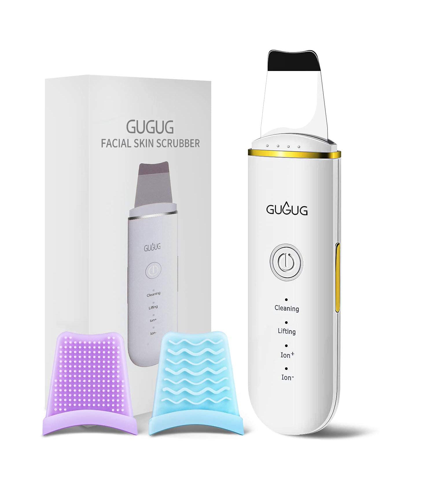 GUGUG Skin Scrubber Blackhead Remover | 4 Modes Pore Spatula for Deep Cleansing | Facial Skin Spatula - White - Buy Online on GoSupps.com