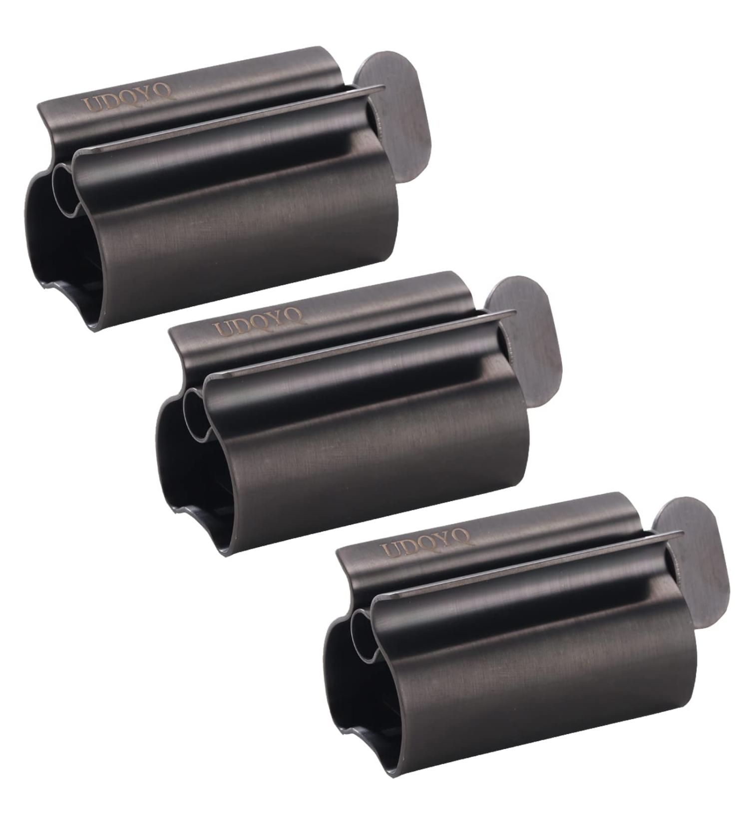UDQYQ Tubes Queys Tubing Press - 3-Pack Stainless Steel Toothpaste Squeezer & Holder - Maximize Every Drop (Matt Black) - Buy Online on GoSupps.com