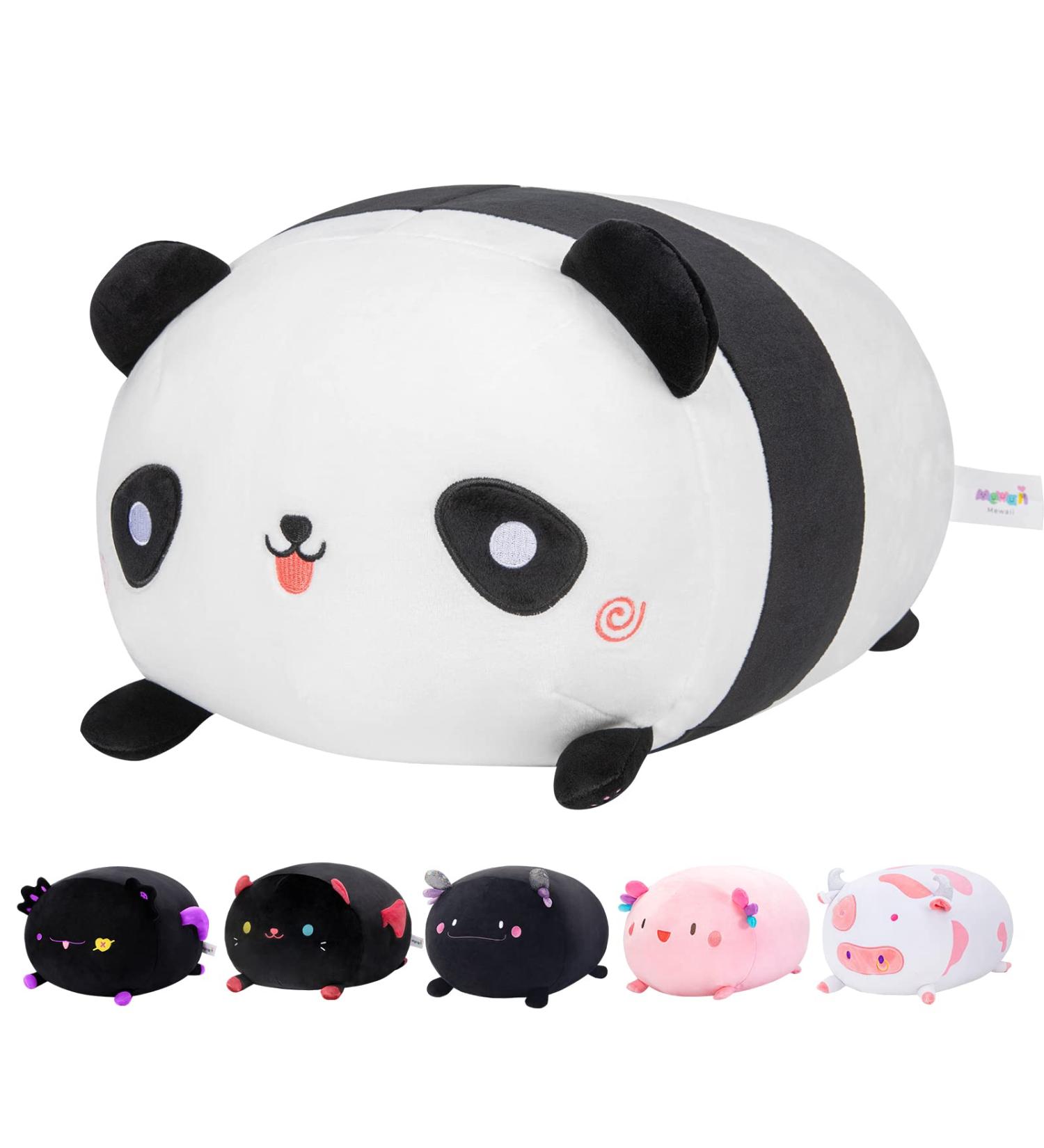 Mewaii 16'' Soft Panda Plush Pillow - Fluffy Stuffed Animal Toy for Adults & Kids | White Panda 16in/40cm - Buy Online on GoSupps.com