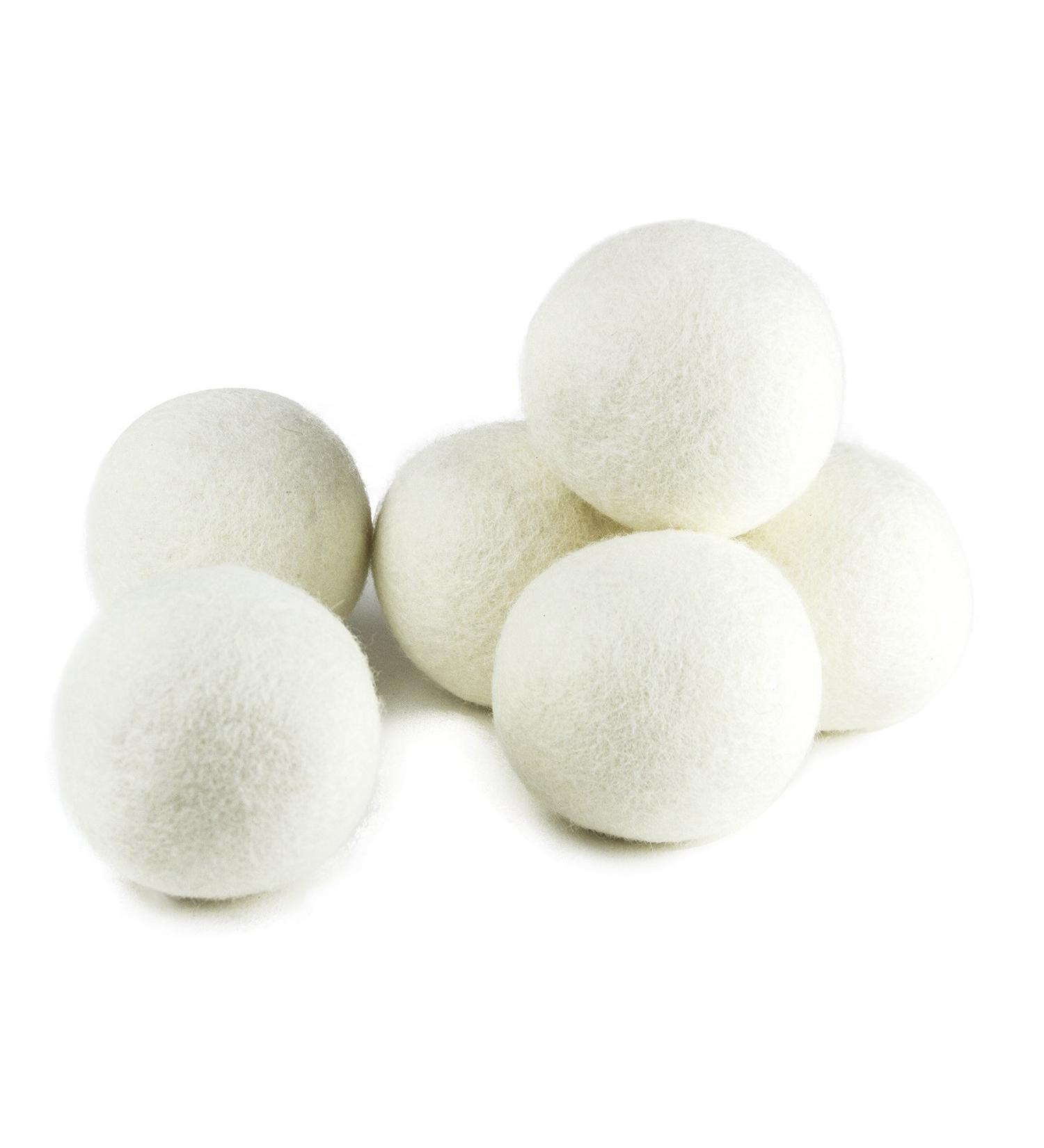 SnugPad XL Wool Dryer Balls - 100% Organic New Zealand Wool, Reduce Wrinkles & Save Time, Hypoallergenic Fabric Softener - 6 Count, White - Buy Online on GoSupps.com