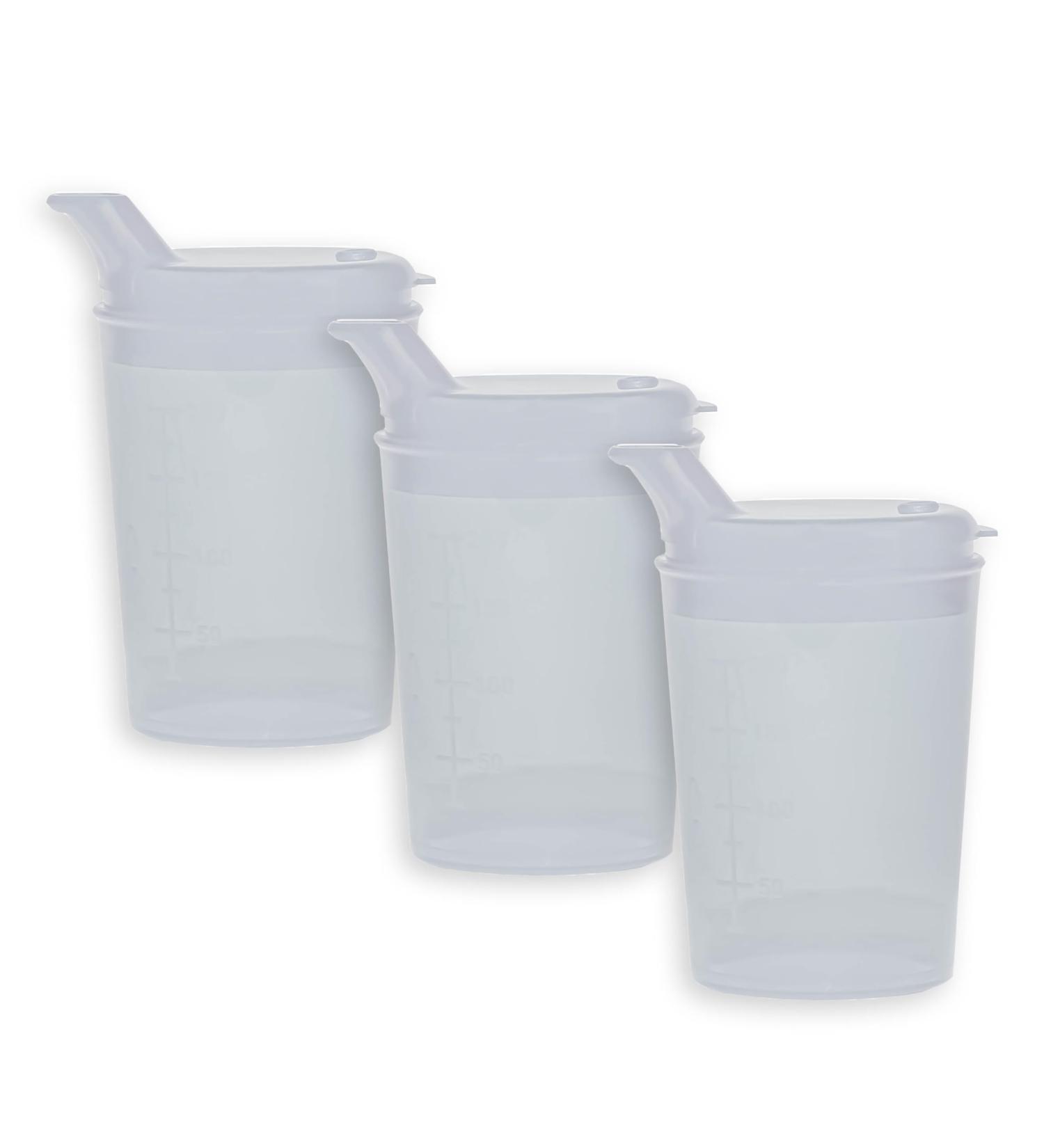 SITIS Medical Beak Cup with Lid - 250ml Transparent Beak Cups (Set of 3) for Easy Drinking | International Shipping Available - Buy Online on GoSupps.com