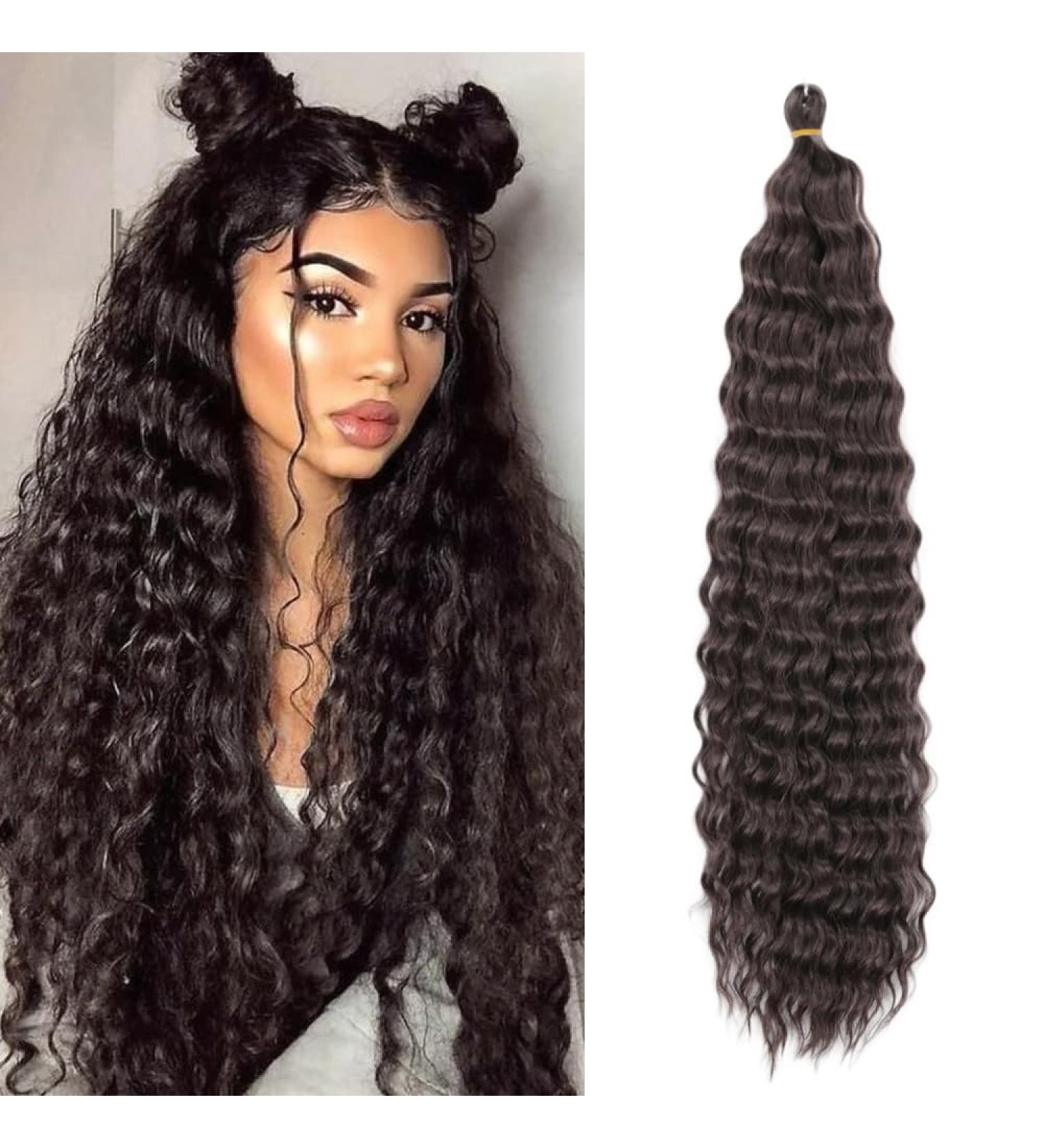 DSoar 26 Inch Deep Twist Crochet Hair - Ocean Wave Curly Bohemian Braids | 3 Packs Synthetic Hair Extensions for Women & Girls (Color 4#) - Buy Online on GoSupps.com