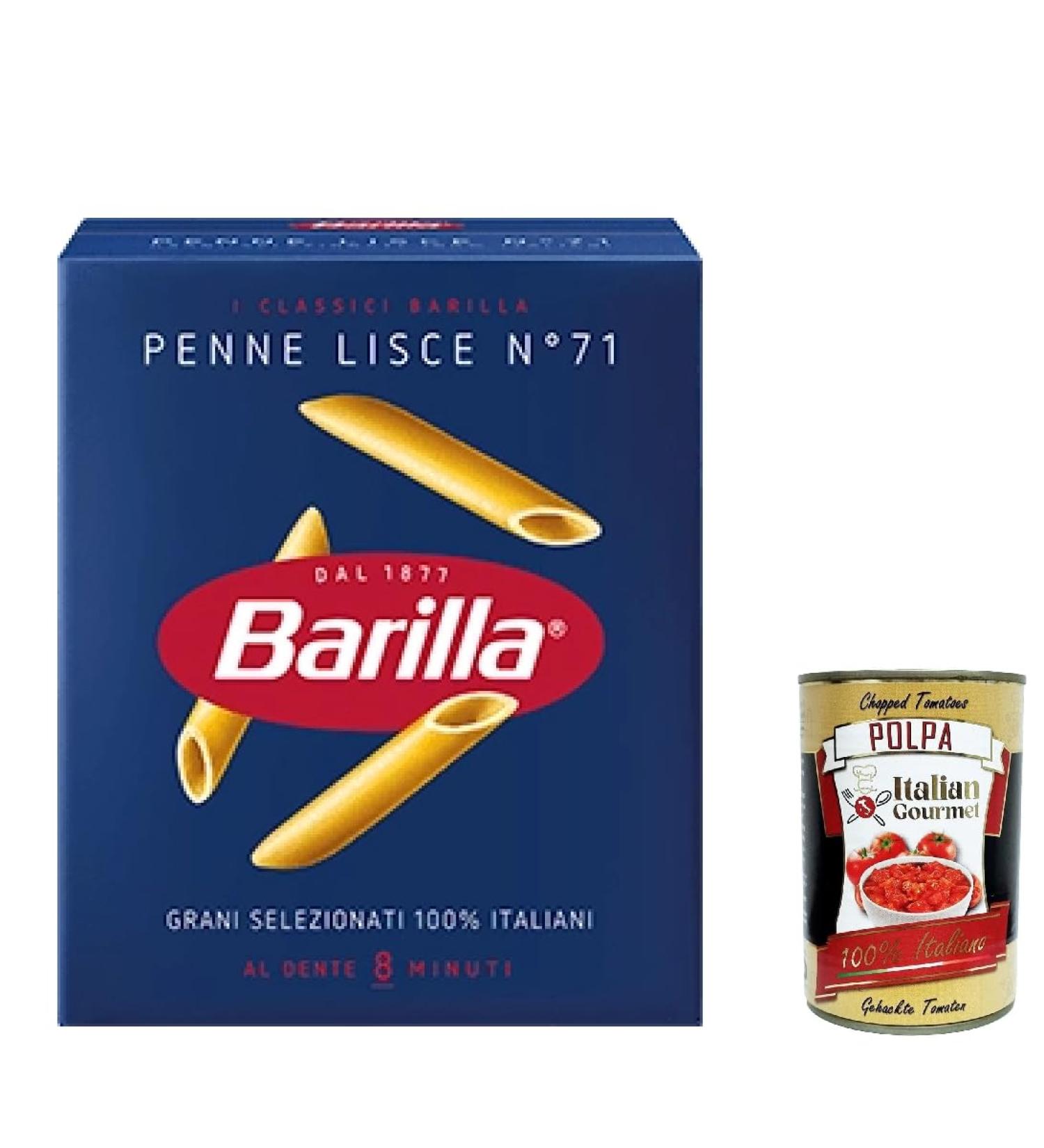 Barilla 5 x Pasta Penne list no 71 100 Italian noodles 500 g Pack + Italians Gurmet Polpa 400g - Buy Online on GoSupps.com