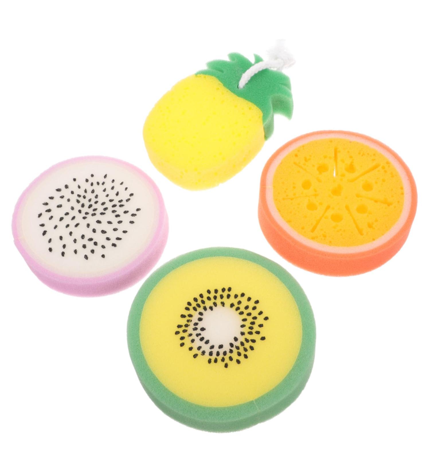 4pcs Fruit Style Bath Sponges - Exfoliating Shower Ball & Body Scrubber for Women | Perfect for International Shipping - Buy Online on GoSupps.com