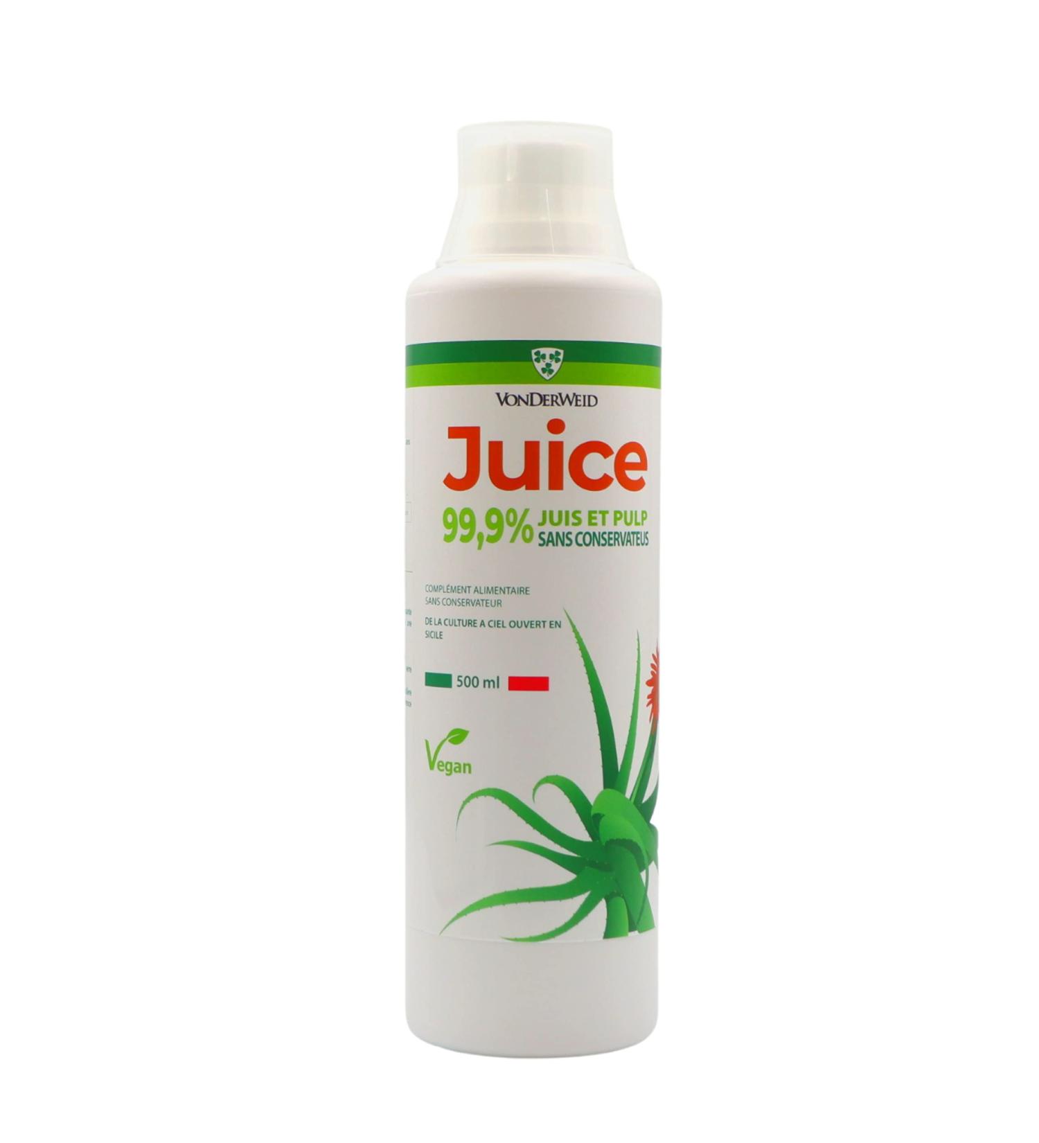 Vonderweid - Pure and Fresh Aloe Arborescens Juice | Pure Aloe Natural Drink Gel | Natural Purifying Food Supplement | Unpasteurized and Unfiltered | 500ml