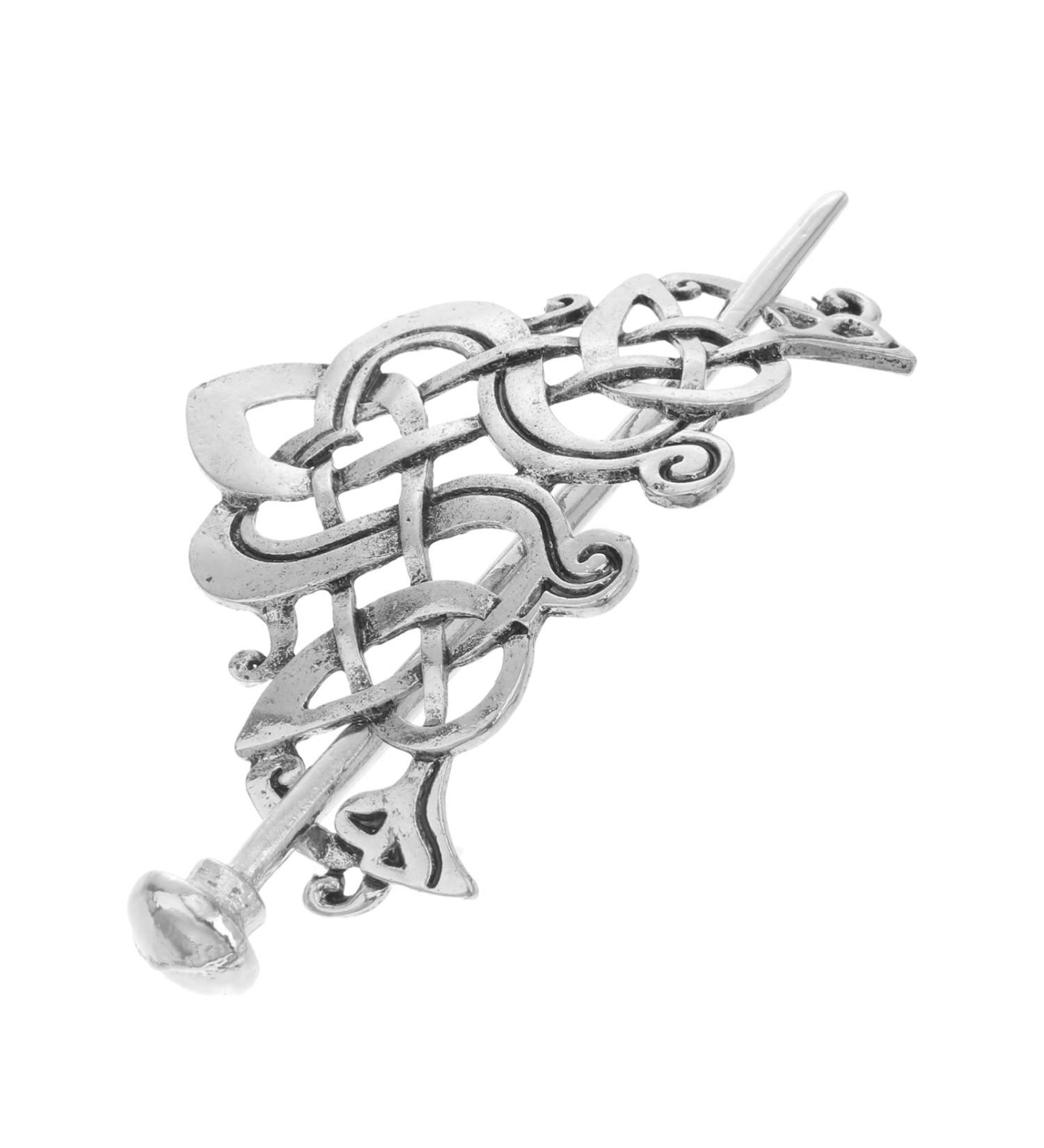 SHERCHPRY irish decor hair barrettes for thick hair wedding decoration retro decor hair jewelry hair Celtics Knots Hairpins crocodile skin hair stick silver hair vintage bracket woman - Buy Online on GoSupps.com