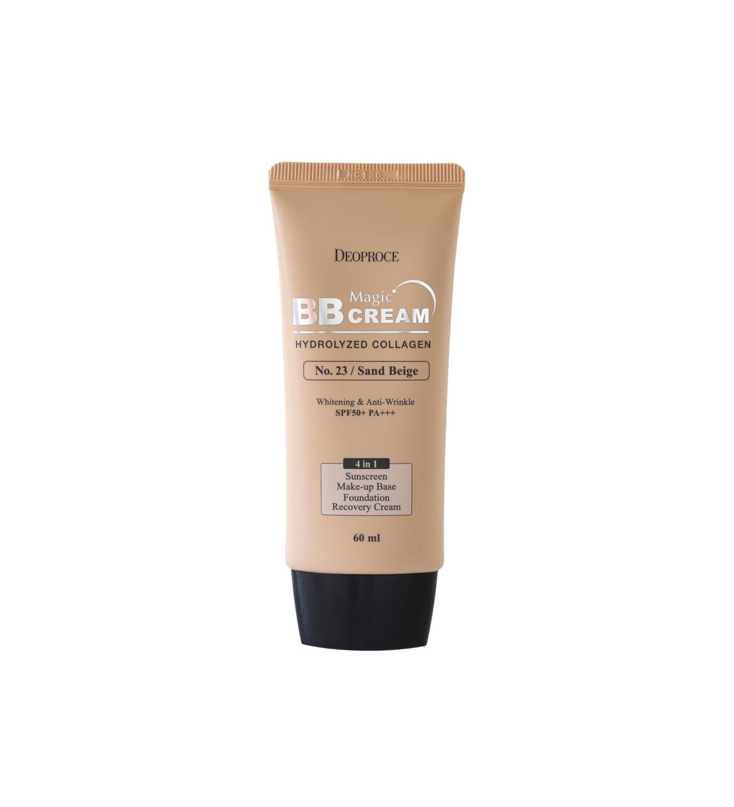 Deoproce Magic BB Cream SPF50+ PA+++ | 4-in-1 Foundation Makeup Base Sunscreen & Recovery Cream | Glossy finish Lightweight #23 SPF50+ PA+++ | 60ml (#23. Sand Beige 60 ML) #23. Sand Beige 2.03 Fl Oz (Pack of 1) - Buy Online on GoSupps.com