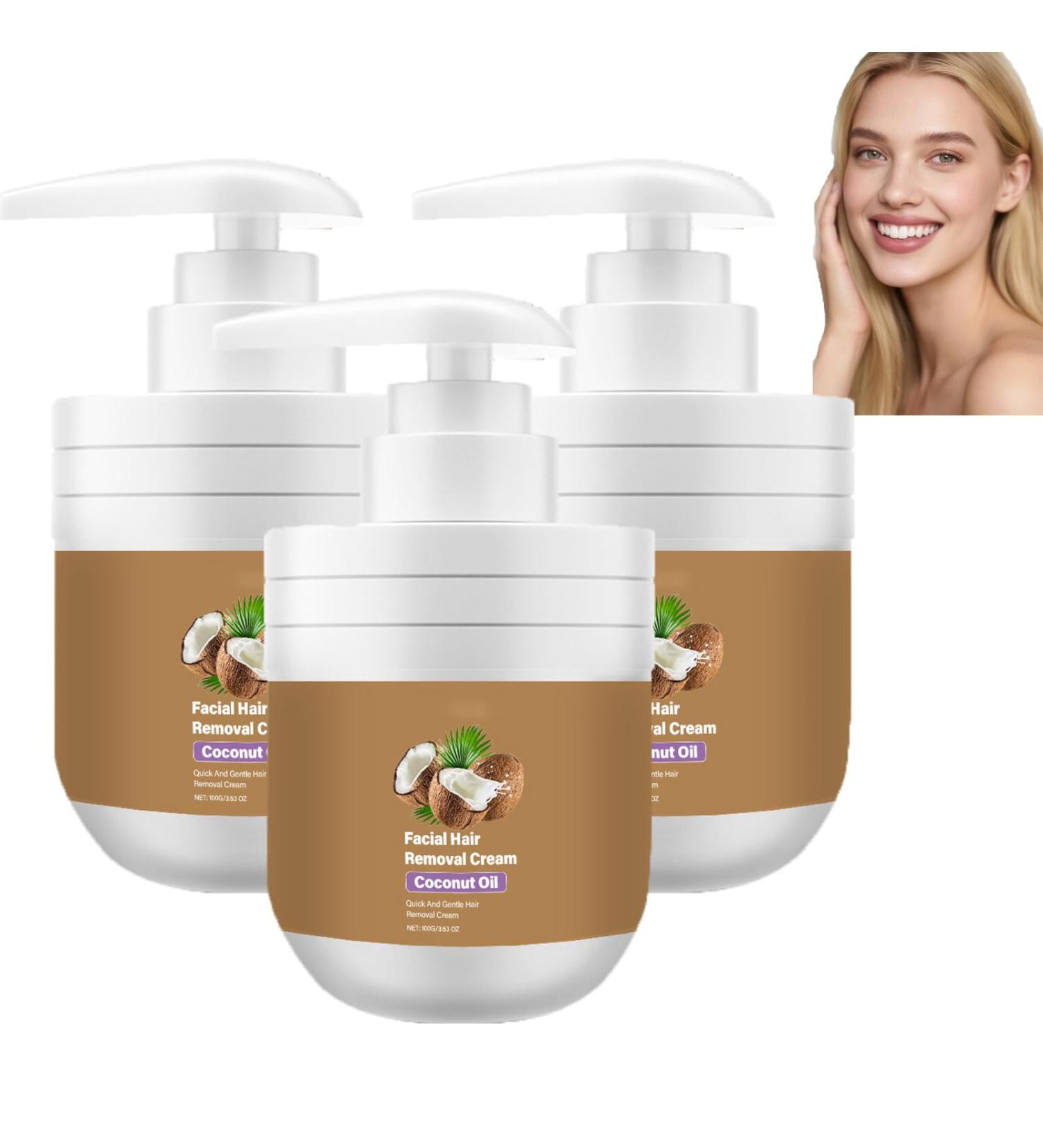  homomdy Coconut Oil Facial Hair Removal Cream - Gentle and painless hair removal for the upper lip chin and face. Moisturizing and soothing without skin irritation or greasy residue. - Buy Online on GoSupps.com