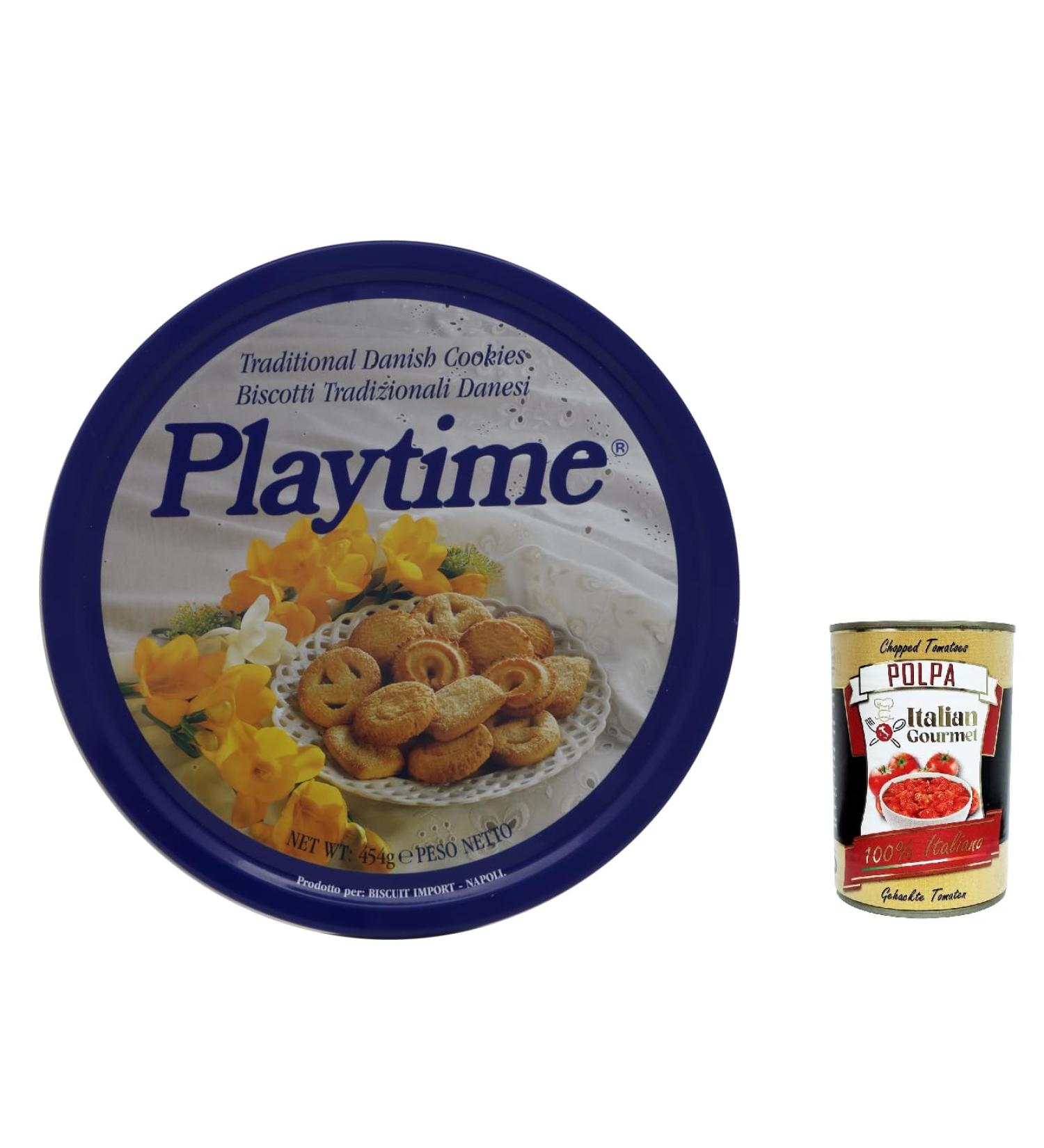  Italian Gourmet E.R. Playtime Danish Biscotti Cookies Danish Butter Cookies 454g + Polpa Italian Gourmet Polpa 400g - Buy Online on GoSupps.com
