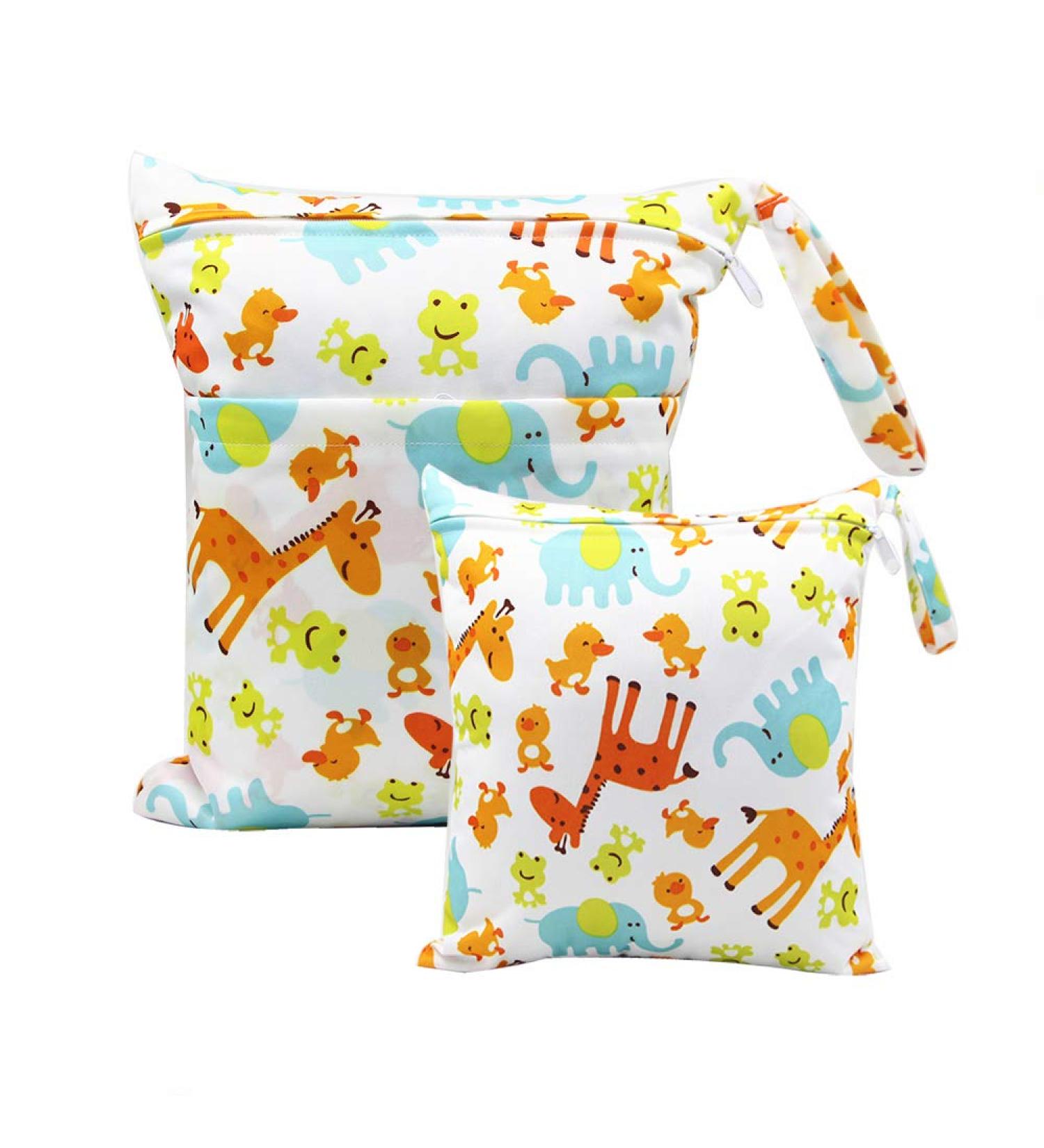 Bynsaer Wetbag Fabric Diapers - Nested Pocket Cloth Diapers 2 PC Baby Wet & Dry Organizer Bag Reusable & Washable (Color 03) | International Shipping - Buy Online on GoSupps.com