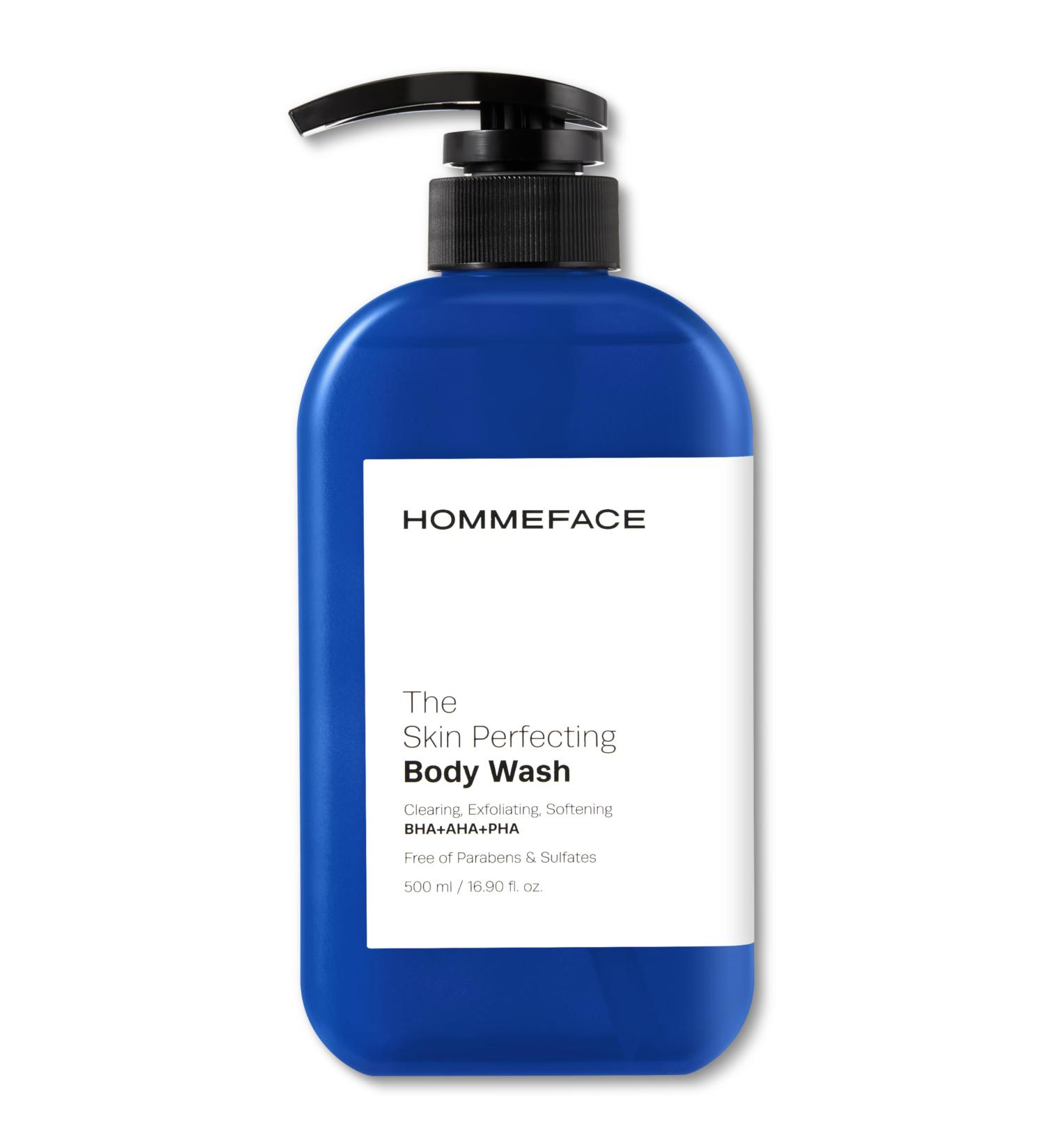 HommeFace Men s The Skin Perfecting Body Wash with Pump 16.9 Fl. Oz. - Korean Skincare Technology for Body Acne with BHA AHA PHA - Buy Online on GoSupps.com