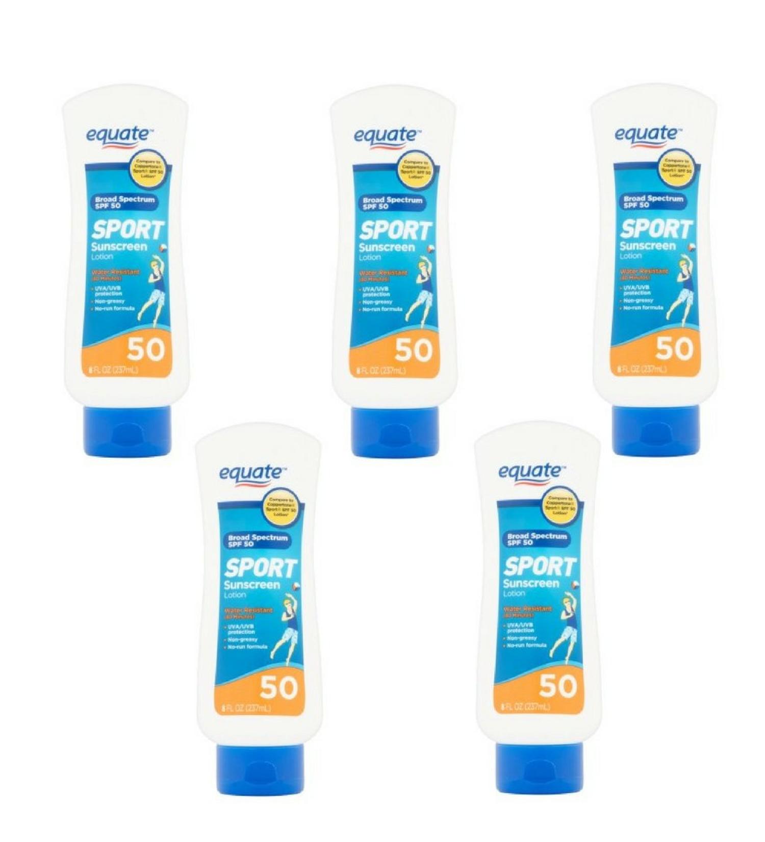 Equate Sport Lotion SPF 50 8 fl oz - 5 Pack