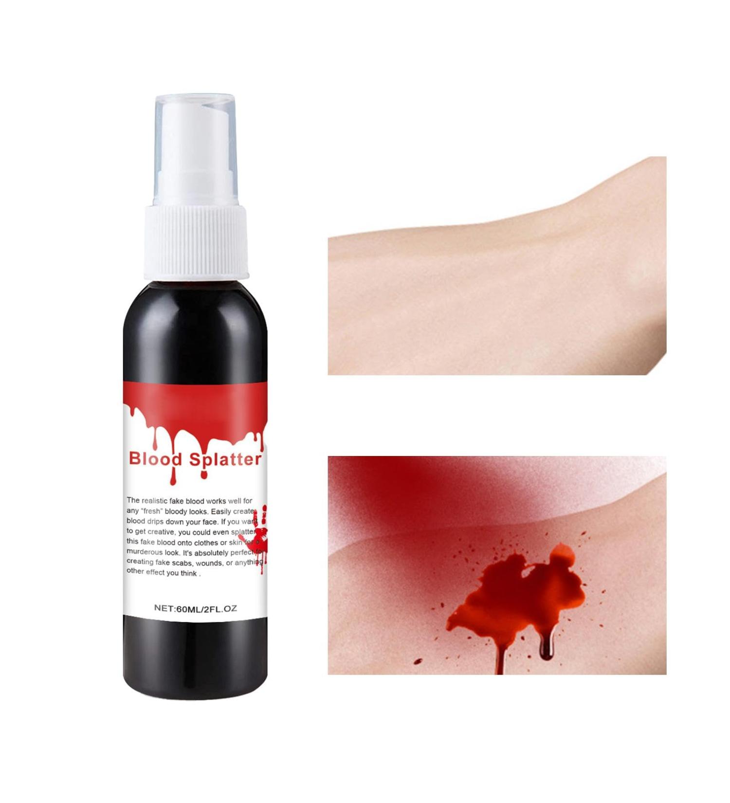  Generisch Washable Artificial Blood Spray - 60ml of Realistic Washable Artificial Blood for Clothes | Artificial Blood Splashes Halloween Makeup Halloween Party Props Performances - Buy Online on GoSupps.com