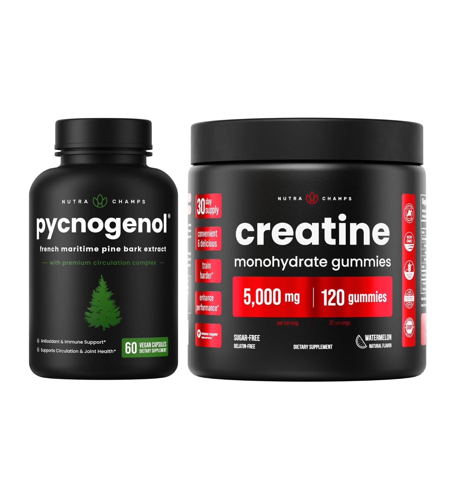 Complete Muscle & Circulatory Support: Creatine Gummies & Pycnogenol Duo - Buy Online on GoSupps.com