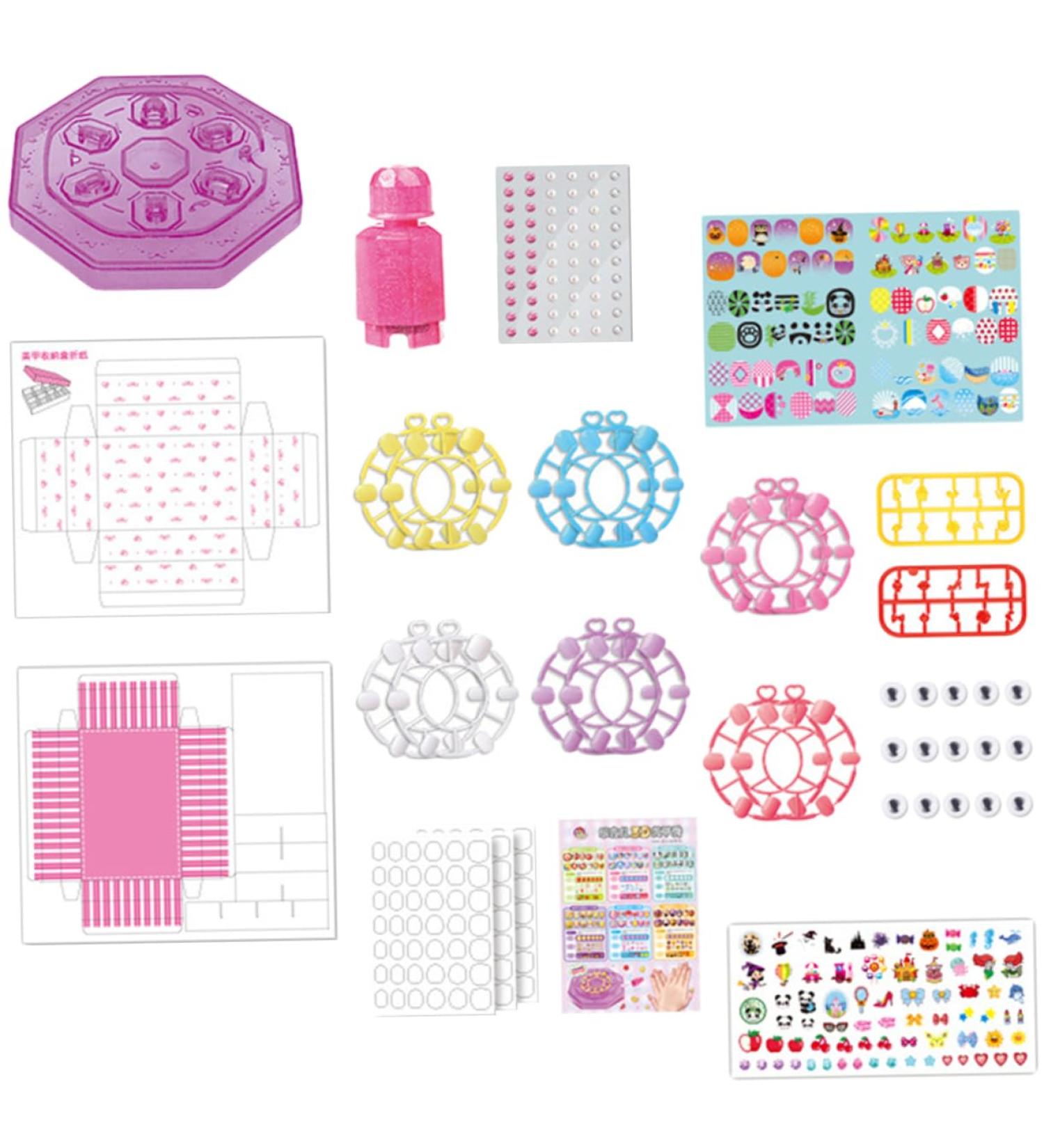FOMIYES 1 Set Children's Nail Art Toys Nail Polish Kit Makeup for Kids Nails Diy Activity Kit Kids Nail Tip Fake Nails for Kids Children Nail Art Kit Plastic Accessories Toddler Flash - Buy Online on GoSupps.com