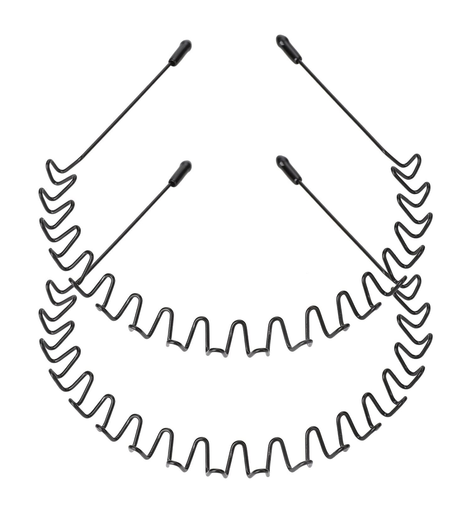 Molain Metal Hair Straps 2 PCS Black Corrugated Feather Headband | Non-Slip Elastic Clips for Sports & Outdoors - Buy Online on GoSupps.com