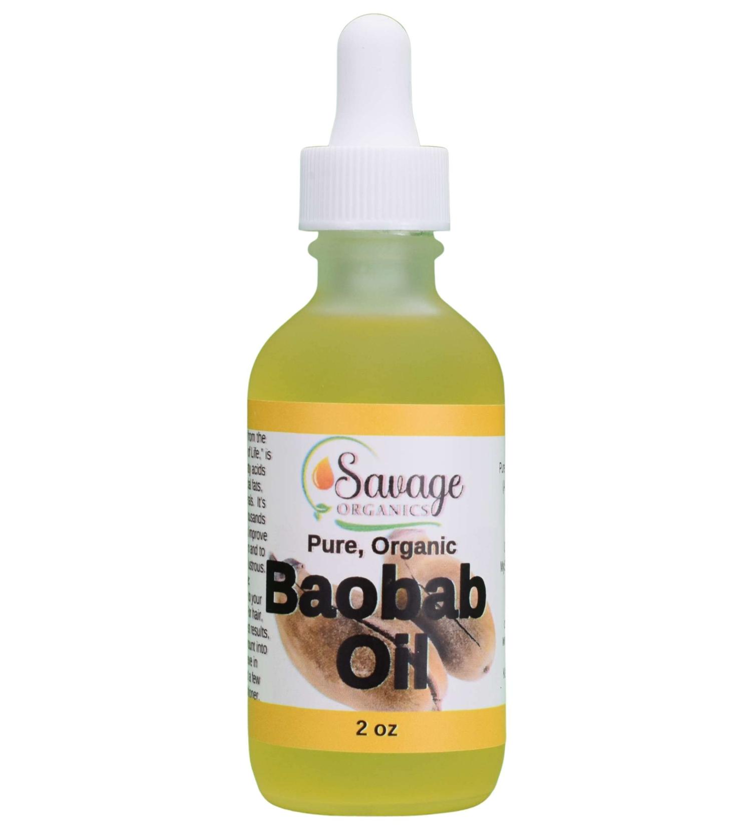 Organic Baobab Oil | 100% Pure & Natural Face & Hair Oil | 2 oz Glass Bottle - International Shipping Available - Buy Online on GoSupps.com