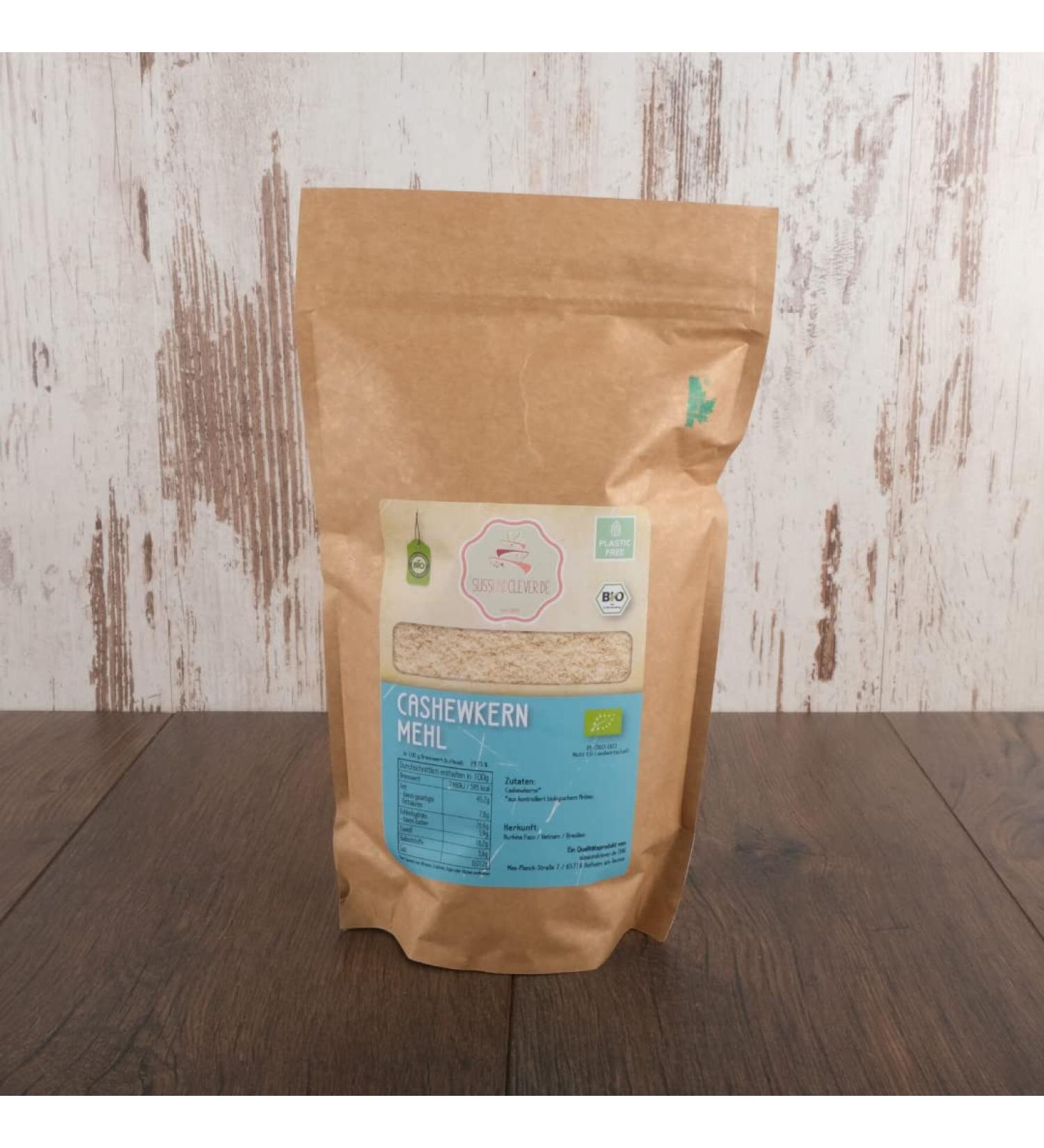 S ssundClever.de Bio Cashew Kernmehl - 500g Ground Cashew Nuts | Eco-Friendly & Plastic-Free Packaging - Buy Online on GoSupps.com
