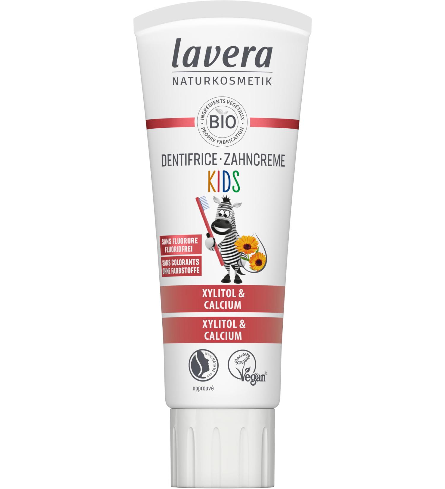  lavera lavera Kids Toothpaste FLUORIDE FREE - no colours - protects baby teeth - mild and fruity - organic calendula & calcium - vegan - 75 ml - Buy Online on GoSupps.com