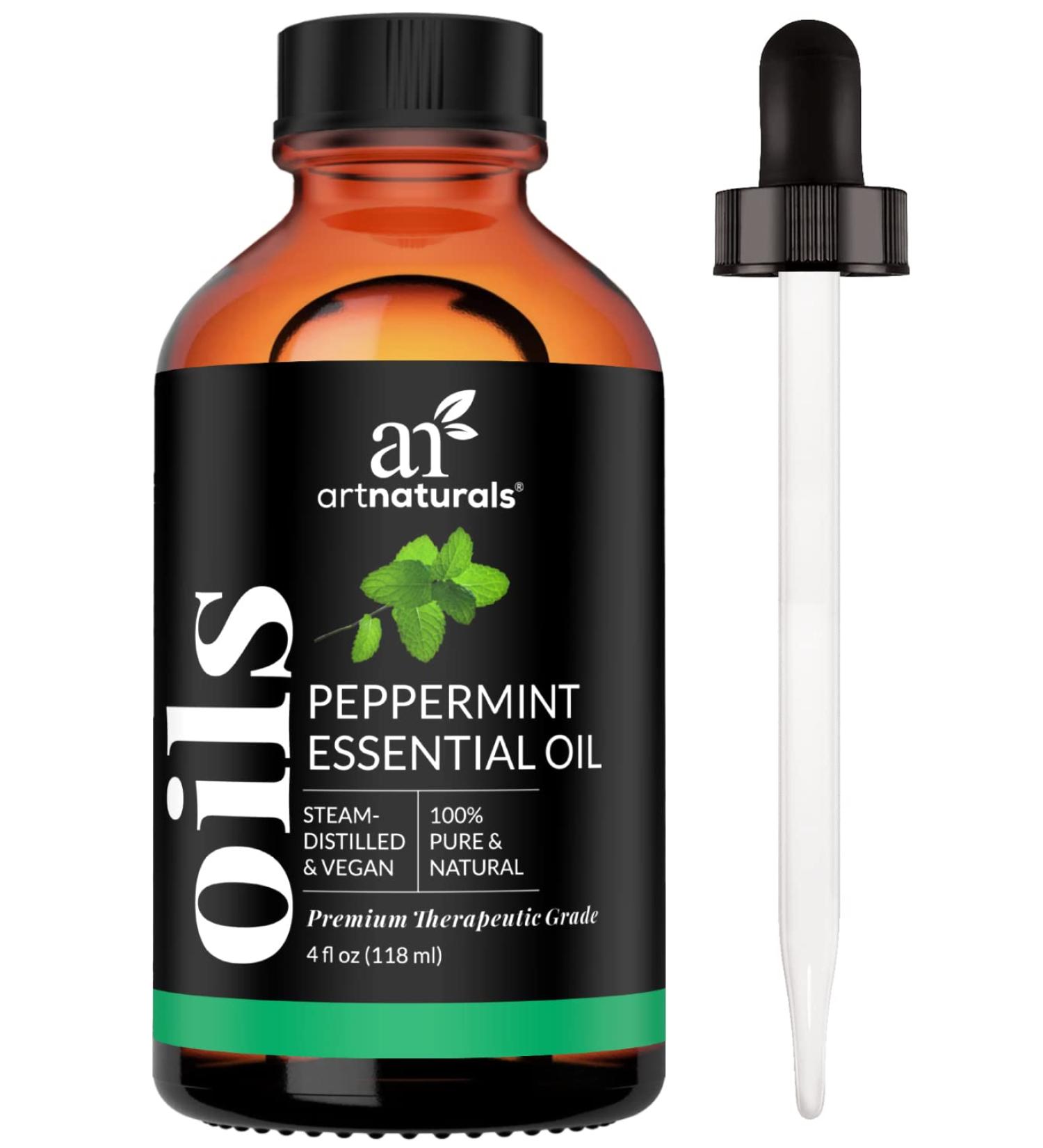 ArtNaturals Peppermint Essential Oil 4oz - 100% Pure Therapeutic Grade Mentha Peperita - For Hair Growth & Skin - Aromatherapy Oil - Buy Online on GoSupps.com
