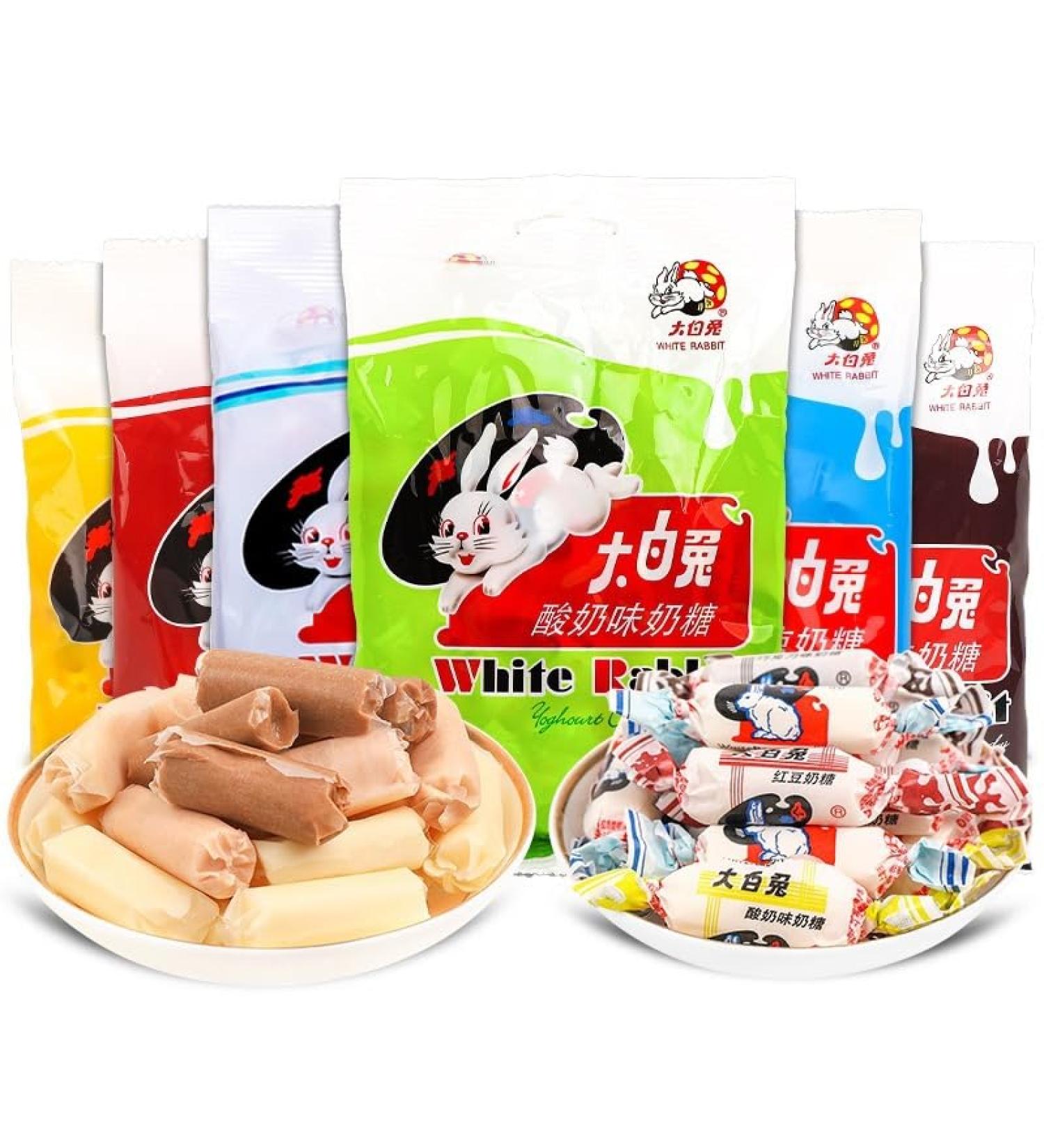 White Rabbit Toffee Milk sugar Childhood Tastes Toffee Small Gifts Snacks White Rabbit Creamy Candy Gummies Chinese candy chocolate confectionery Fudge (Chocolate flavored milk candy 114g) Chocolate flavored milk candy 114g - Buy Online on GoSupps.com