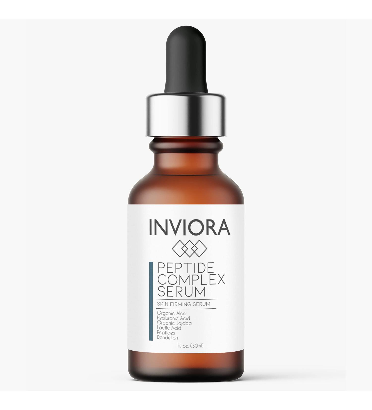 Advanced Peptide Complex Serum - Anti-Aging Skin Firming Collagen Serum for Women with Lactic Acid Peptides & Hyaluronic Acid - 1 Oz - Buy Online on GoSupps.com