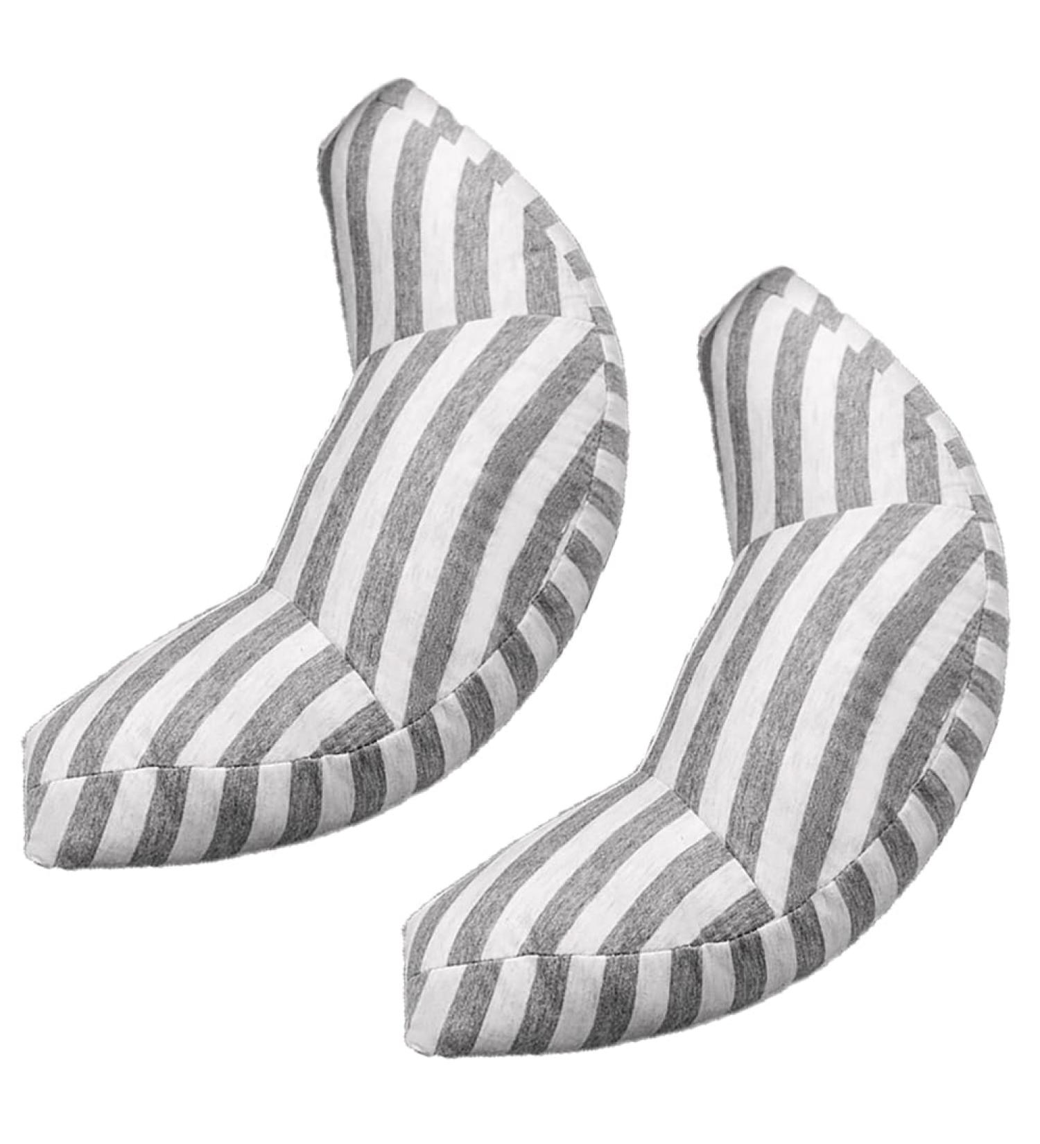 Kids Car Travel Pillow Set - Head & Neck Support for Child Safety in Car Seats, Pushchairs, and Trains - 2Pcs Grey Stripe - Buy Online on GoSupps.com