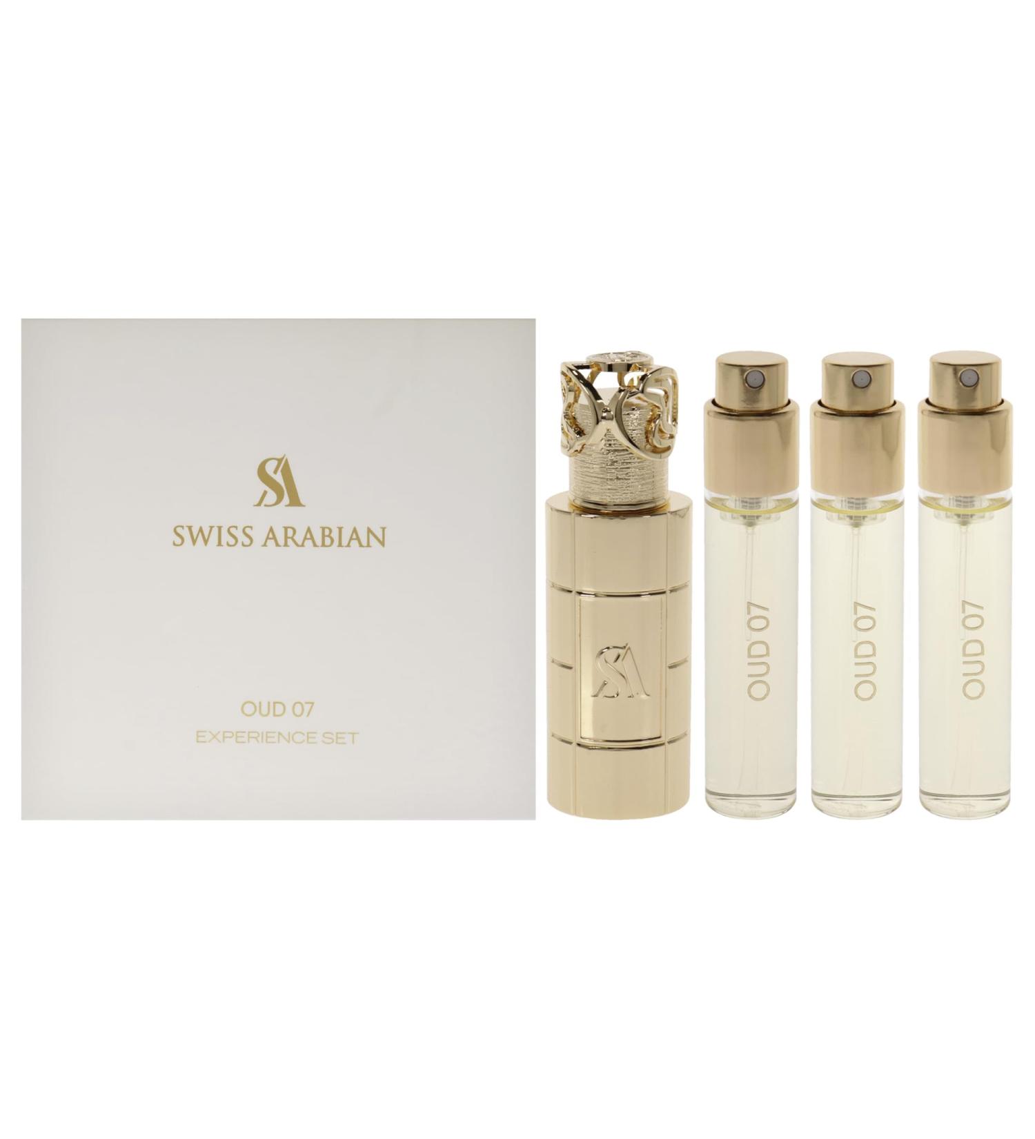 Swiss Arabian Oud 07 Giftset - Arabian Perfumes for Women and Men - Long Lasting Perfume - Floral Spicy Vanilla Perfume - 3 Bottles with Case - 4 pc - Buy Online on GoSupps.com