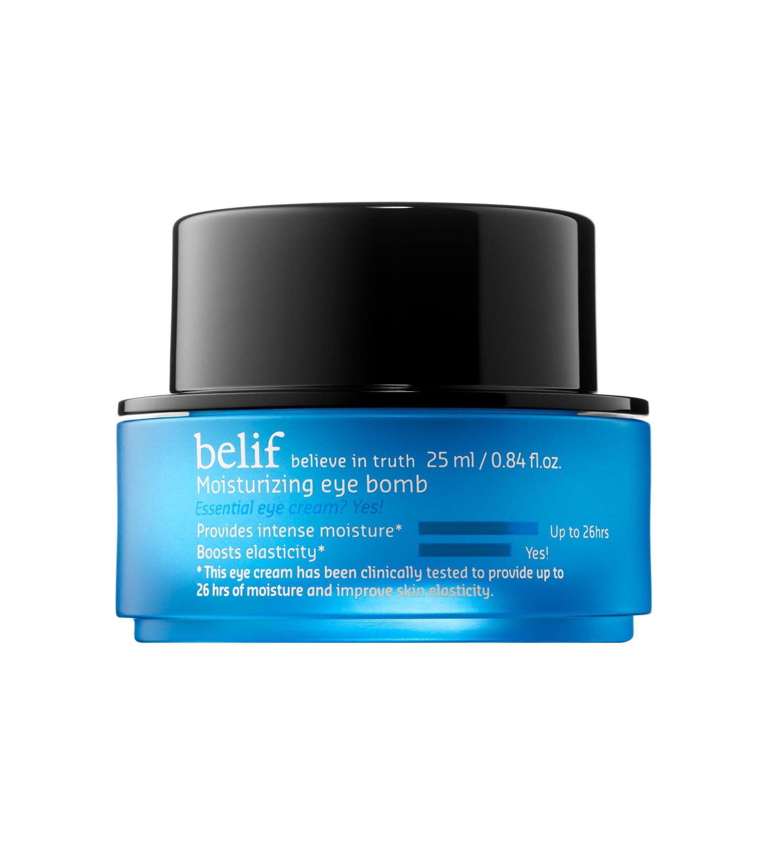 belif Moisturizing Eye Bomb | Reduce Puffiness, Lines & Dark Circles | Clinically Proven 26-Hour Hydration | Under Eye Cream for Wrinkle Care | 0.84 fl oz - Buy Online on GoSupps.com