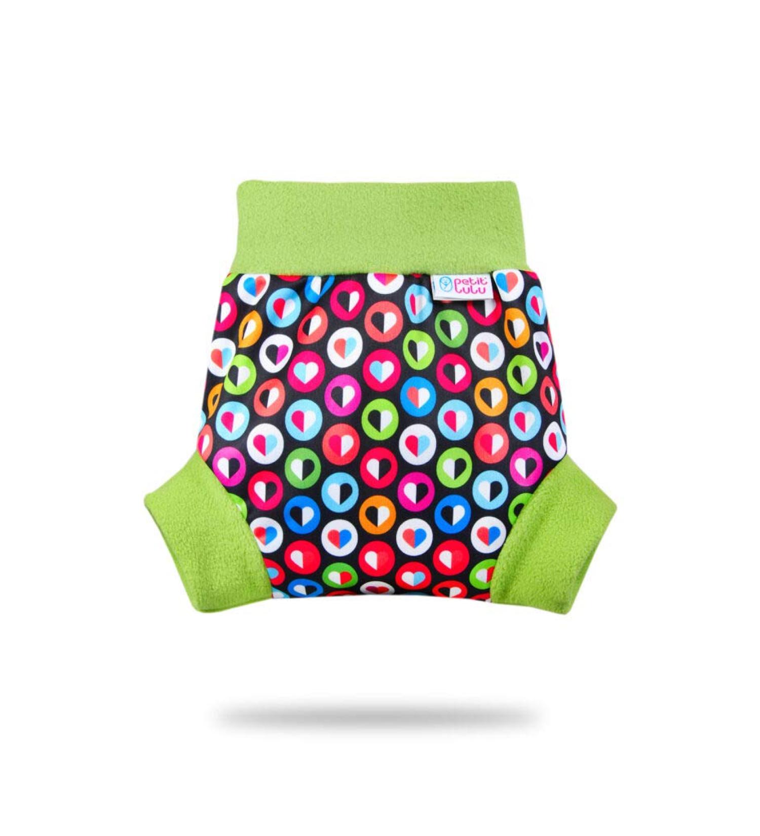 Petit Lulu Cloth Nappy Wrap Size L | Reusable Washable Diaper Cover | Colorful Hearts Design | Made in Europe - Buy Online on GoSupps.com