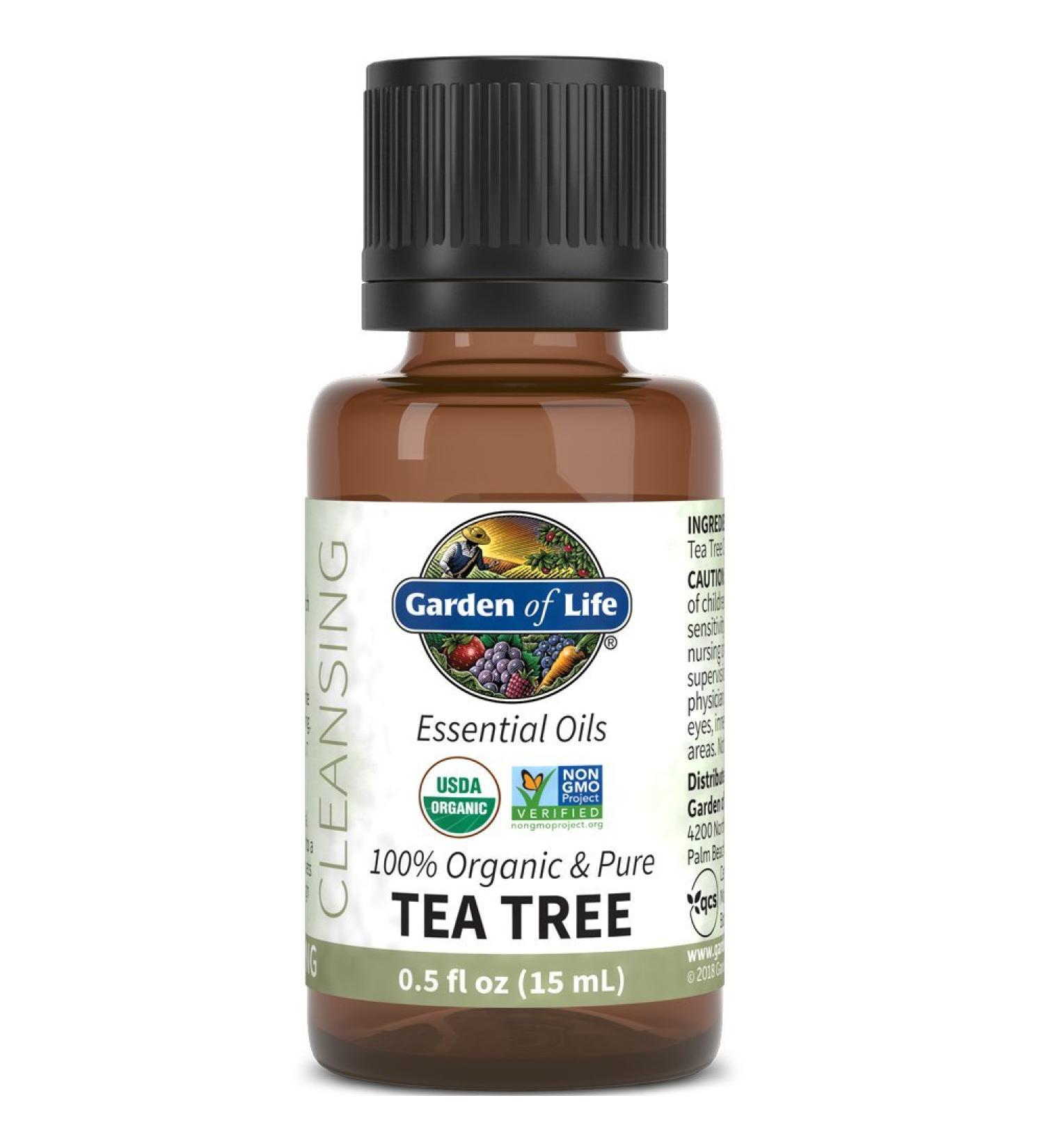 Organic Tea Tree Essential Oil 0.5 fl oz - Pure & Non-GMO for Diffuser & Aromatherapy - Buy Online on GoSupps.com